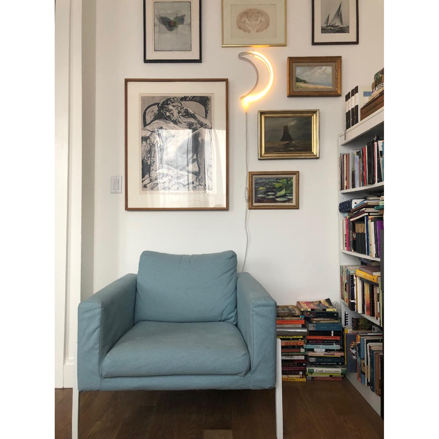 Ikea Koarp Armchair in Orrsta Light Blue & White - image-6