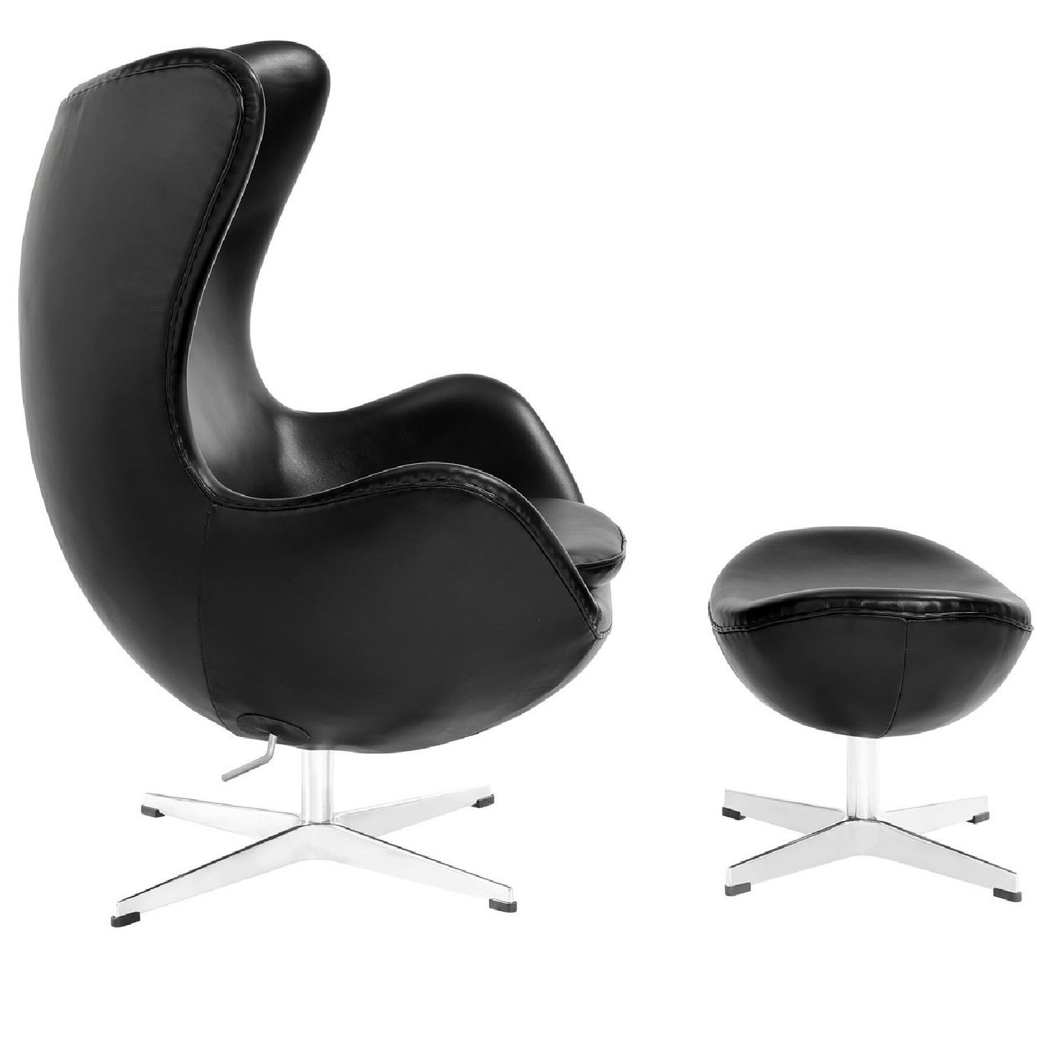 Manhattan Home Design Glove Leather Lounge Chair & Ottoman - image-1