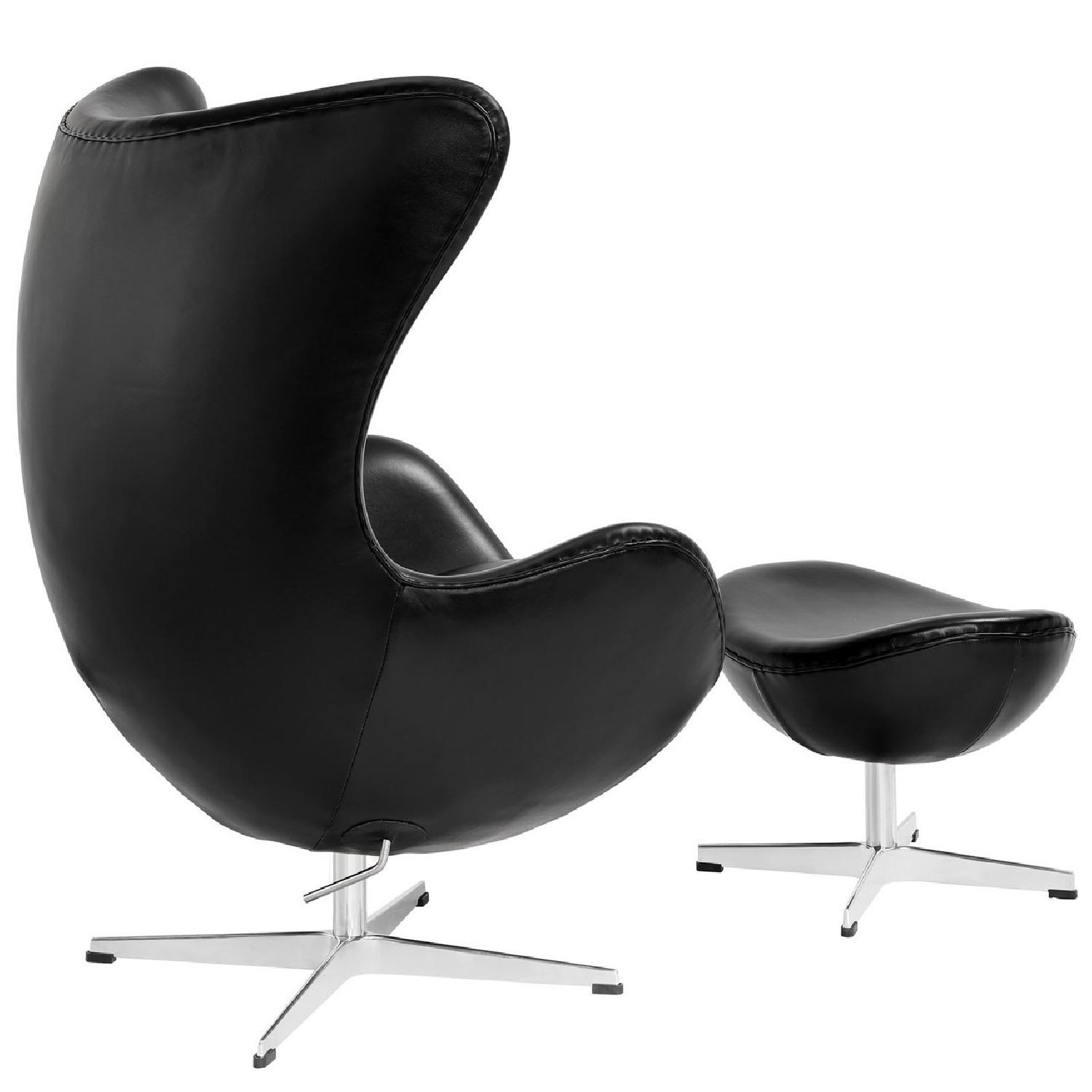 Manhattan Home Design Glove Leather Lounge Chair & Ottoman - image-4