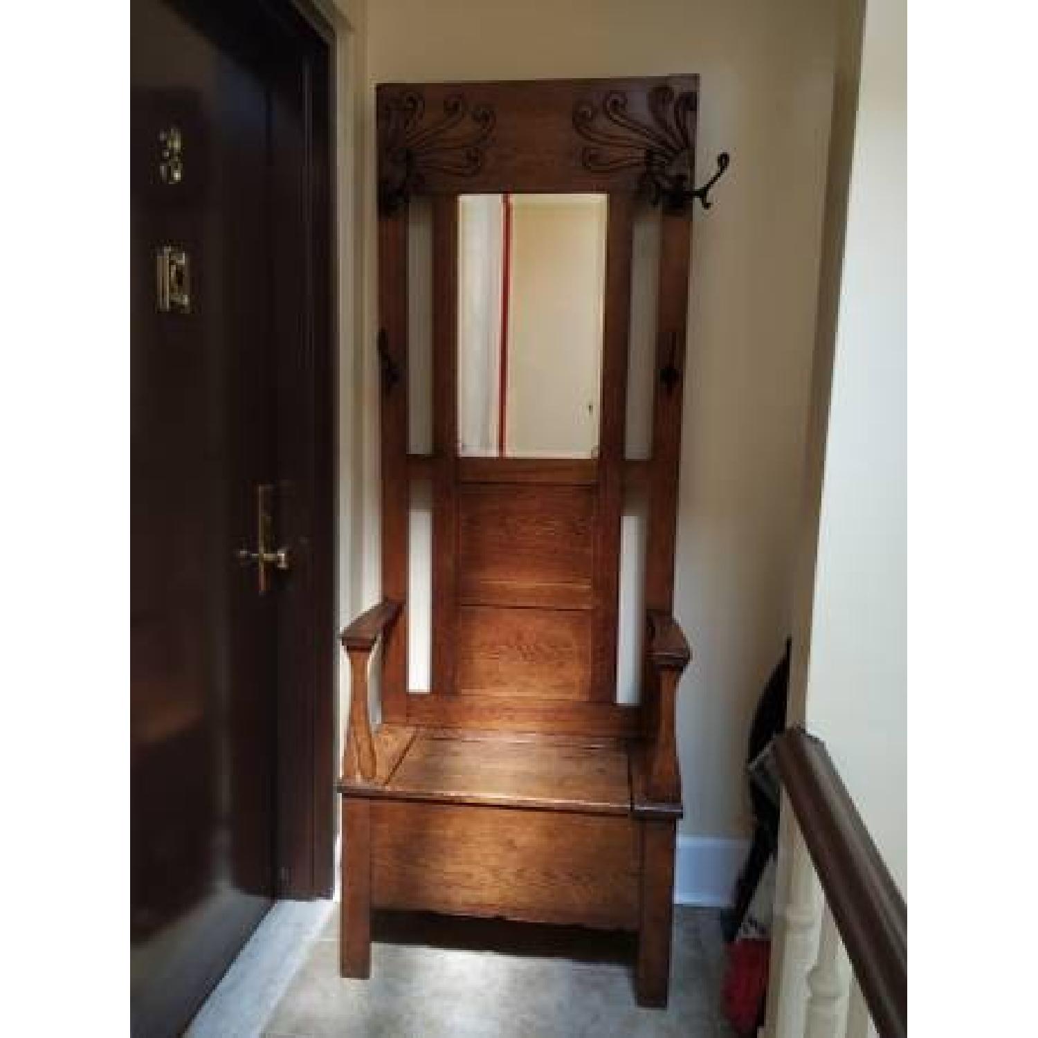 Antique Art Nouveau Hall Tree - image-12