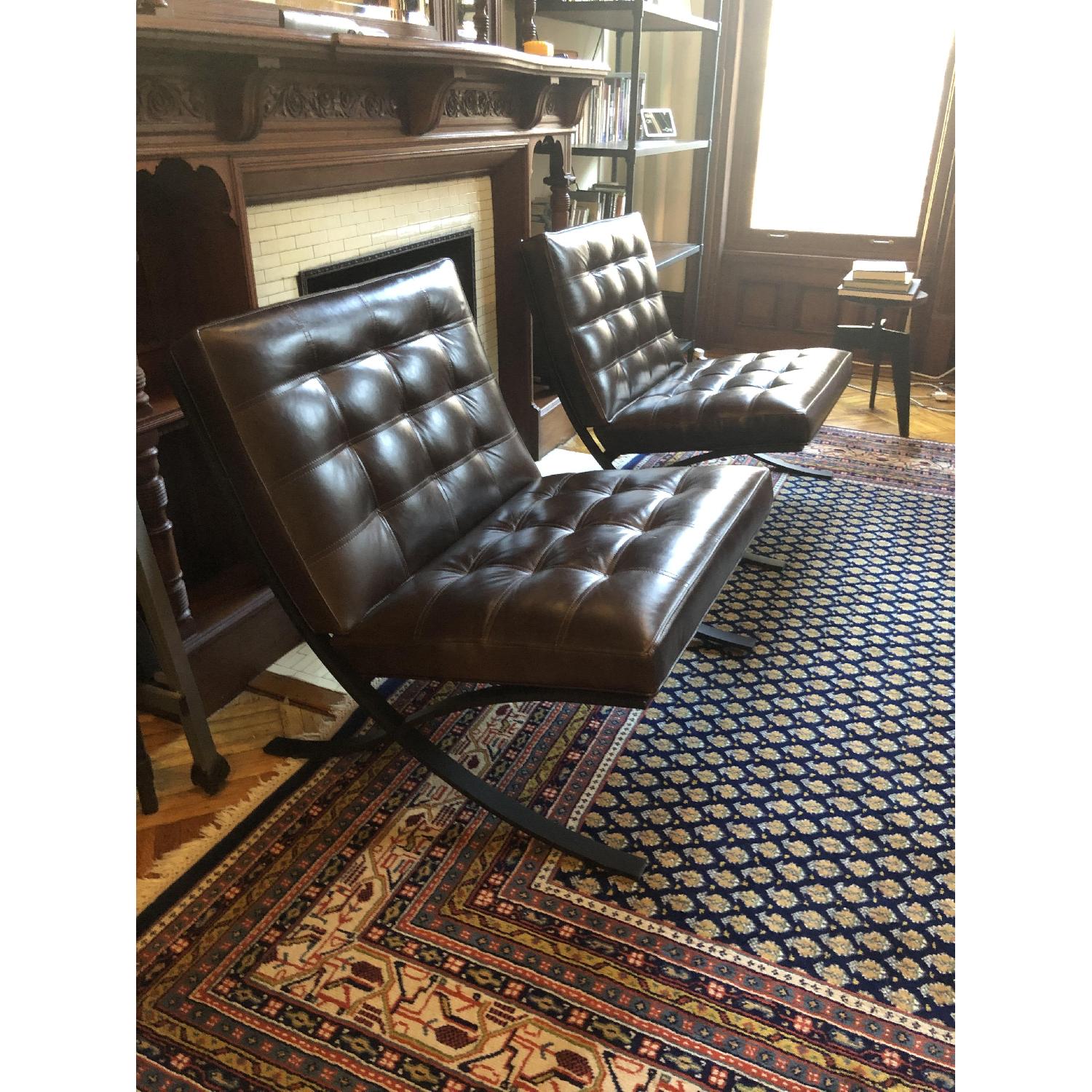 Arhaus Leather Barcelona Chairs - image-1
