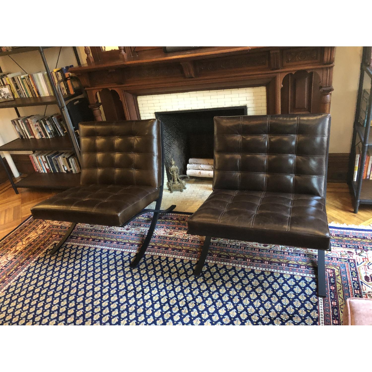 Arhaus Leather Barcelona Chairs - image-3