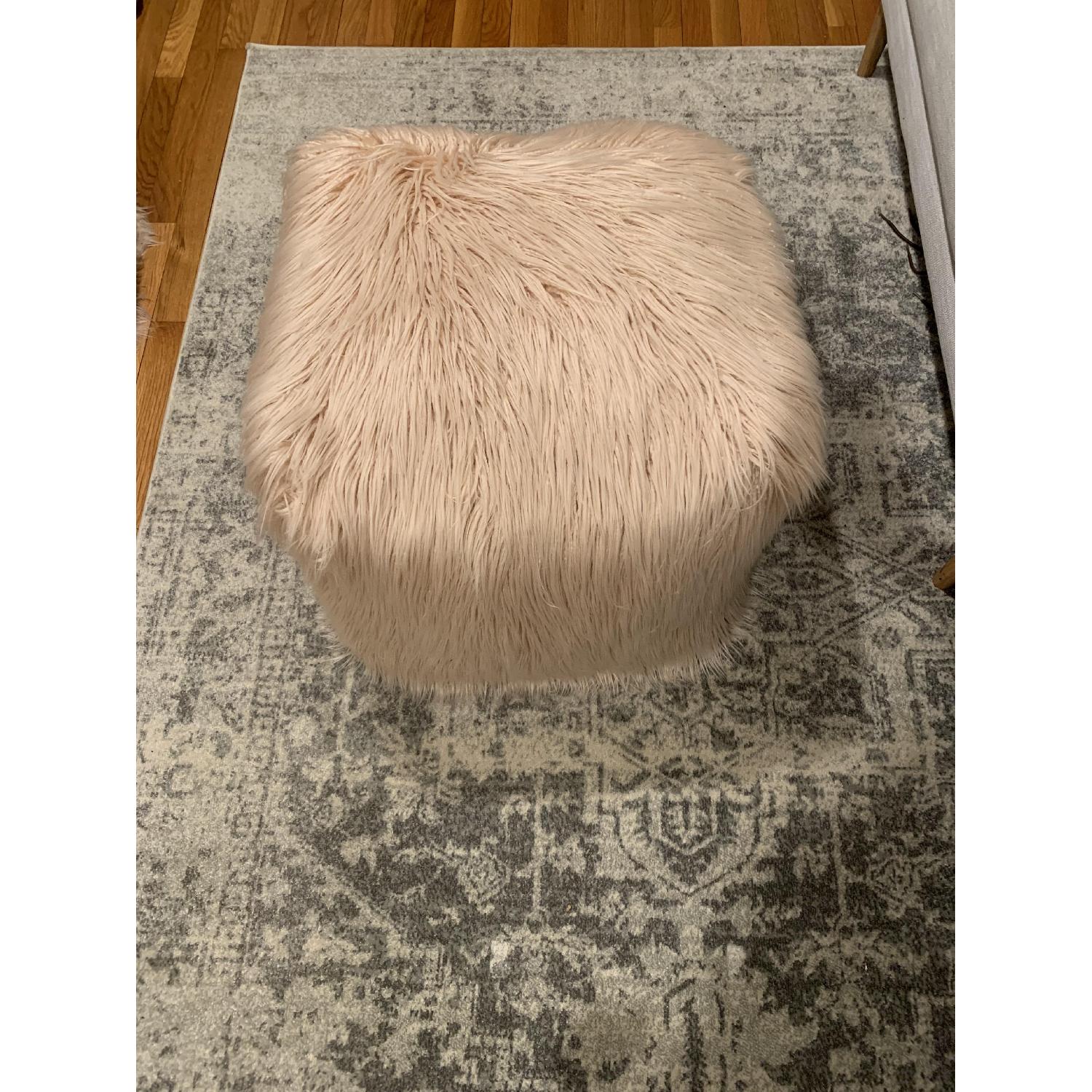 Cynthia Rowley Faux Mongolian Fur Ottoman Poufs - image-4
