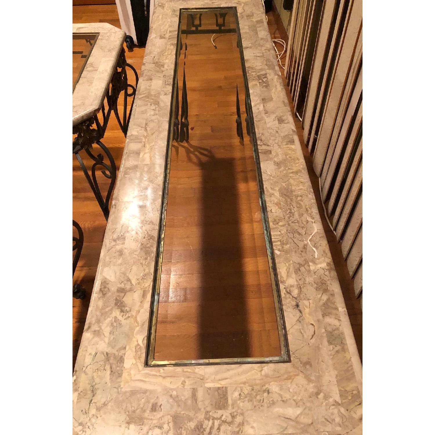 Stainless Steel & Glass Console Table + 2 Side Tables - image-3