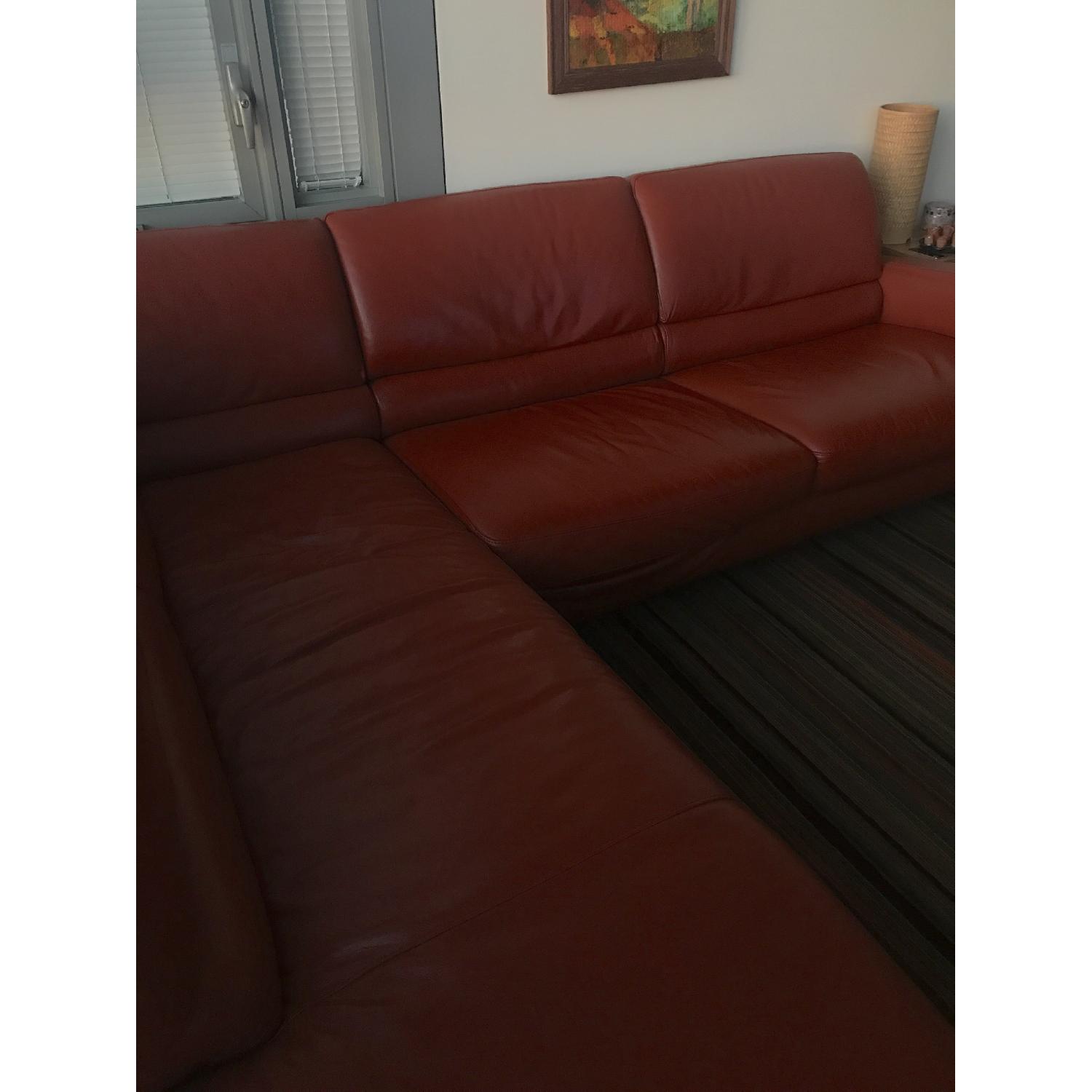 Italian Leather L Shape Sectional Sofa - image-2