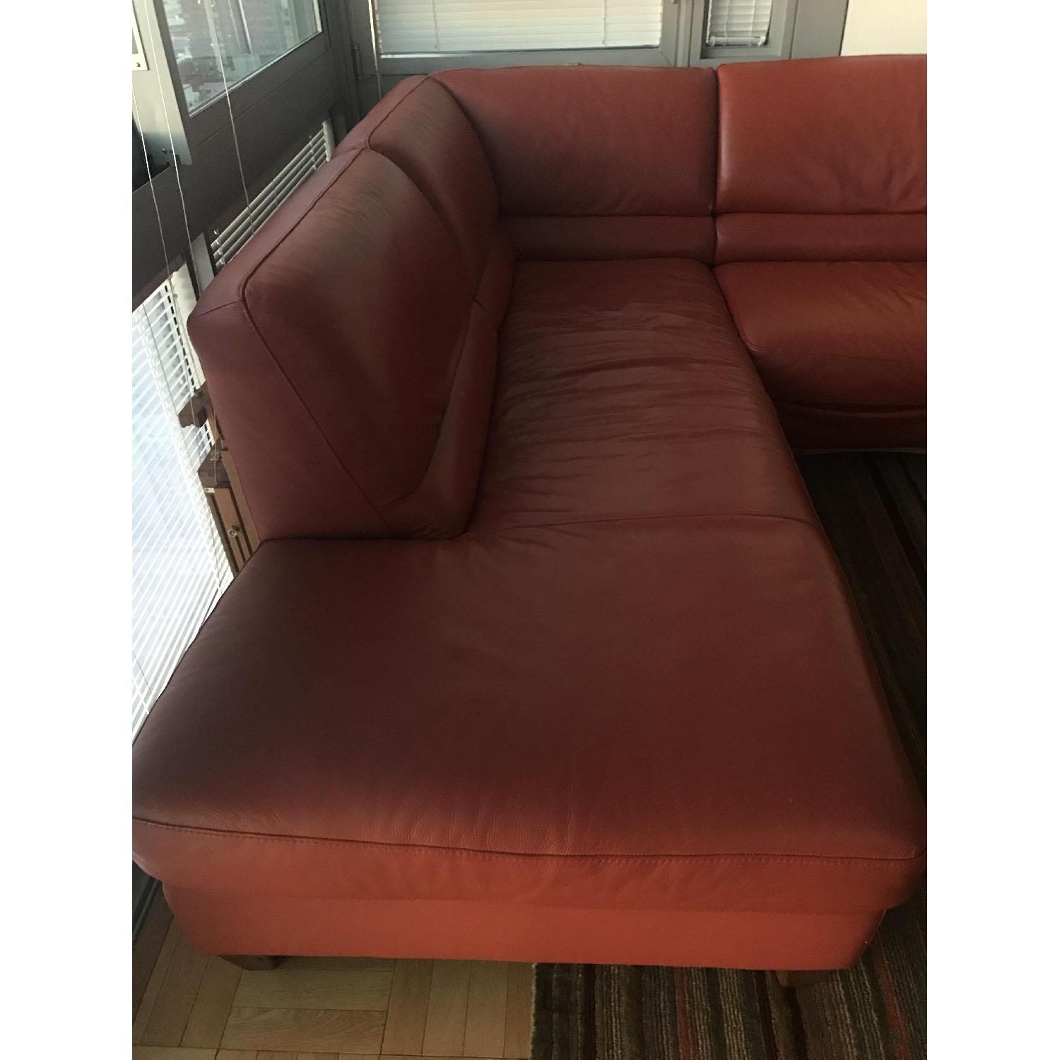 Italian Leather L Shape Sectional Sofa - image-3