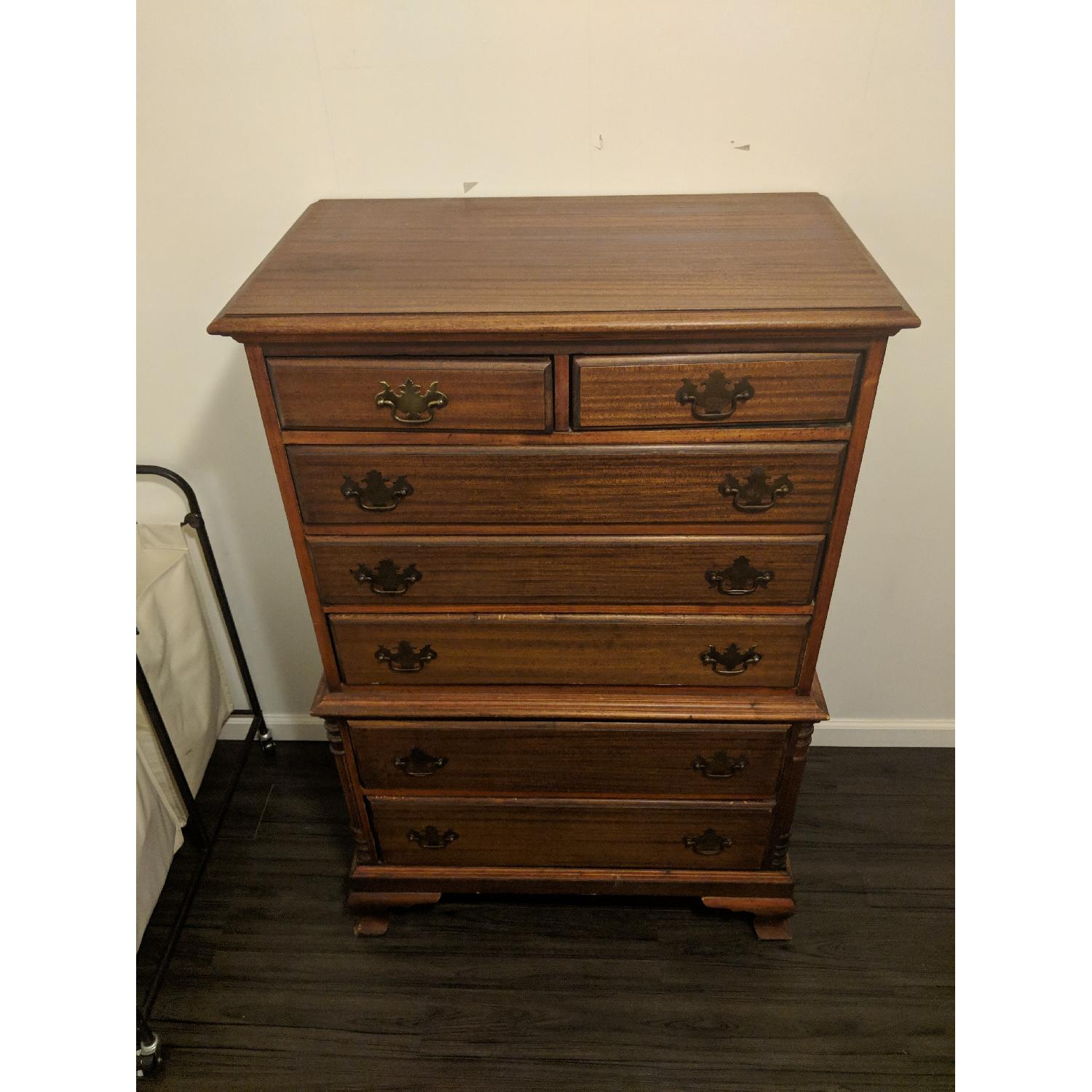 Vintage Tall Oak Dresser - image-2