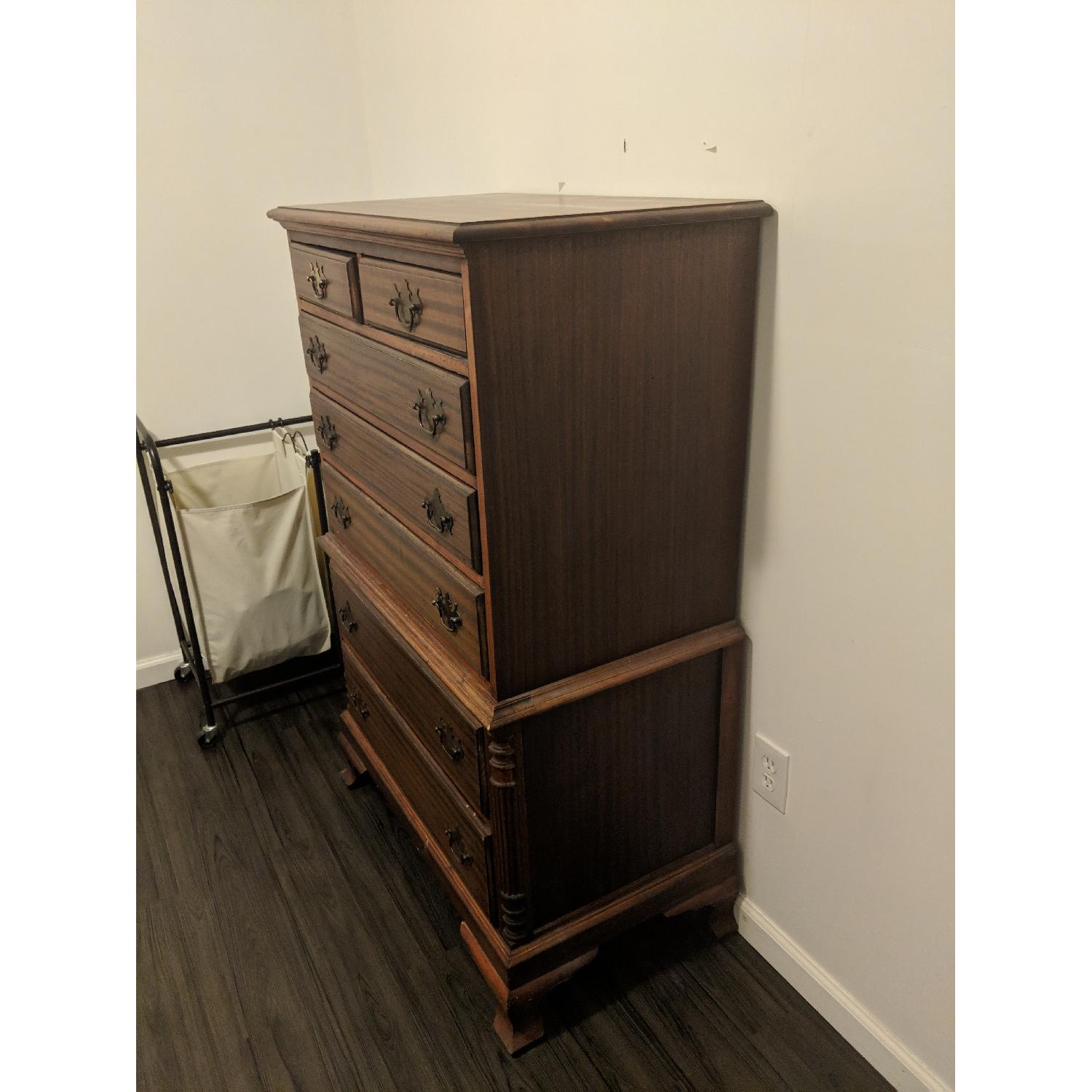 Vintage Tall Oak Dresser - image-3