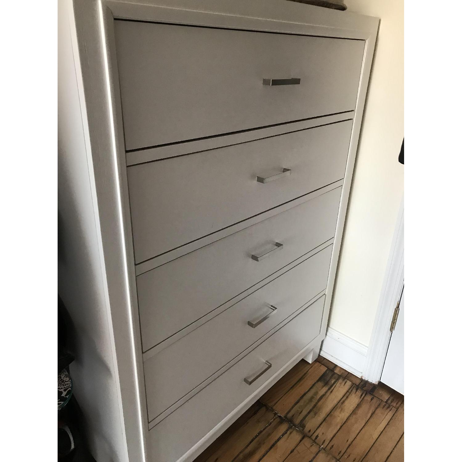 White Wood 5-Drawer Dresser - image-1
