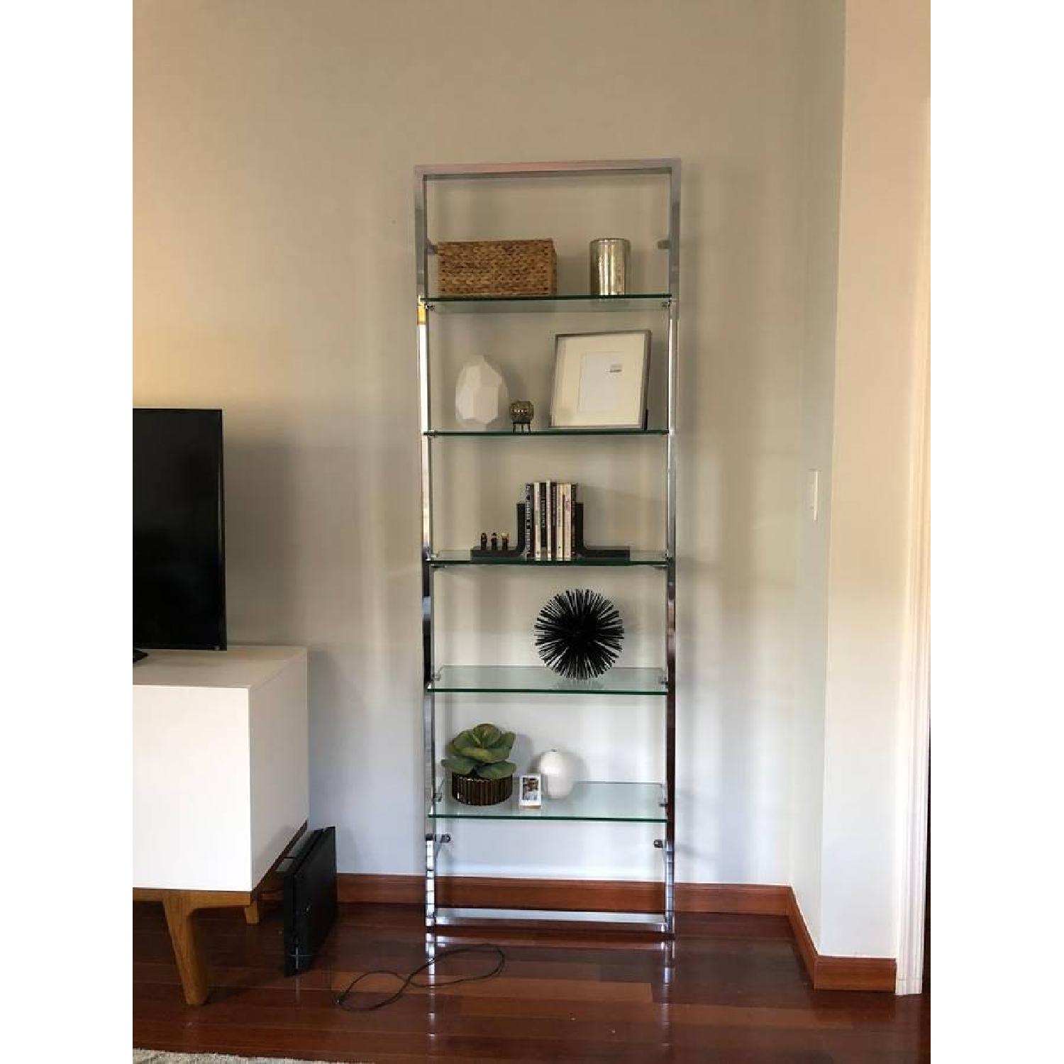 CB2 Tesso Chrome Wall Mounted Bookcases - image-5