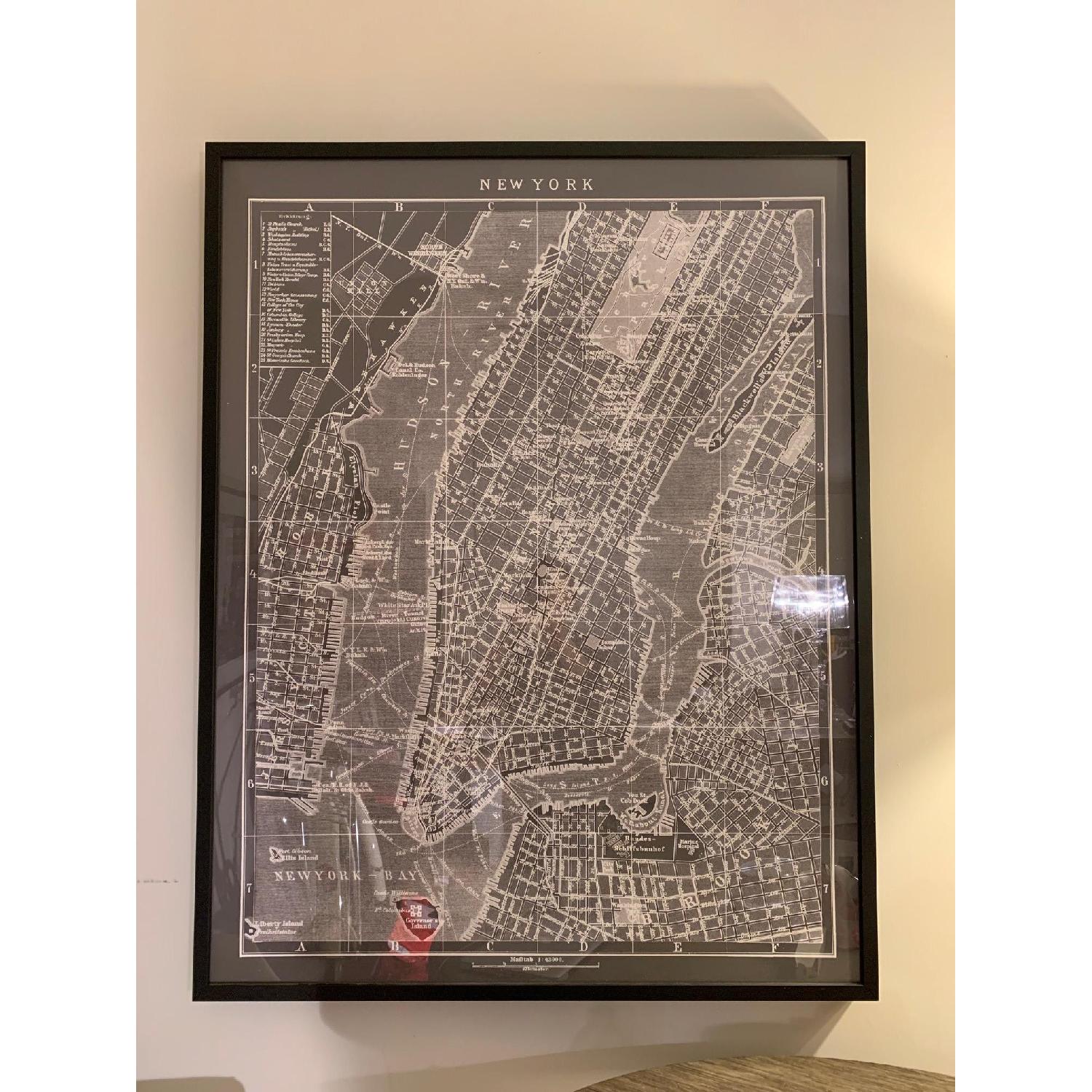 Restoration Hardware Circa 1900 Map of New York Lithograph AptDeco