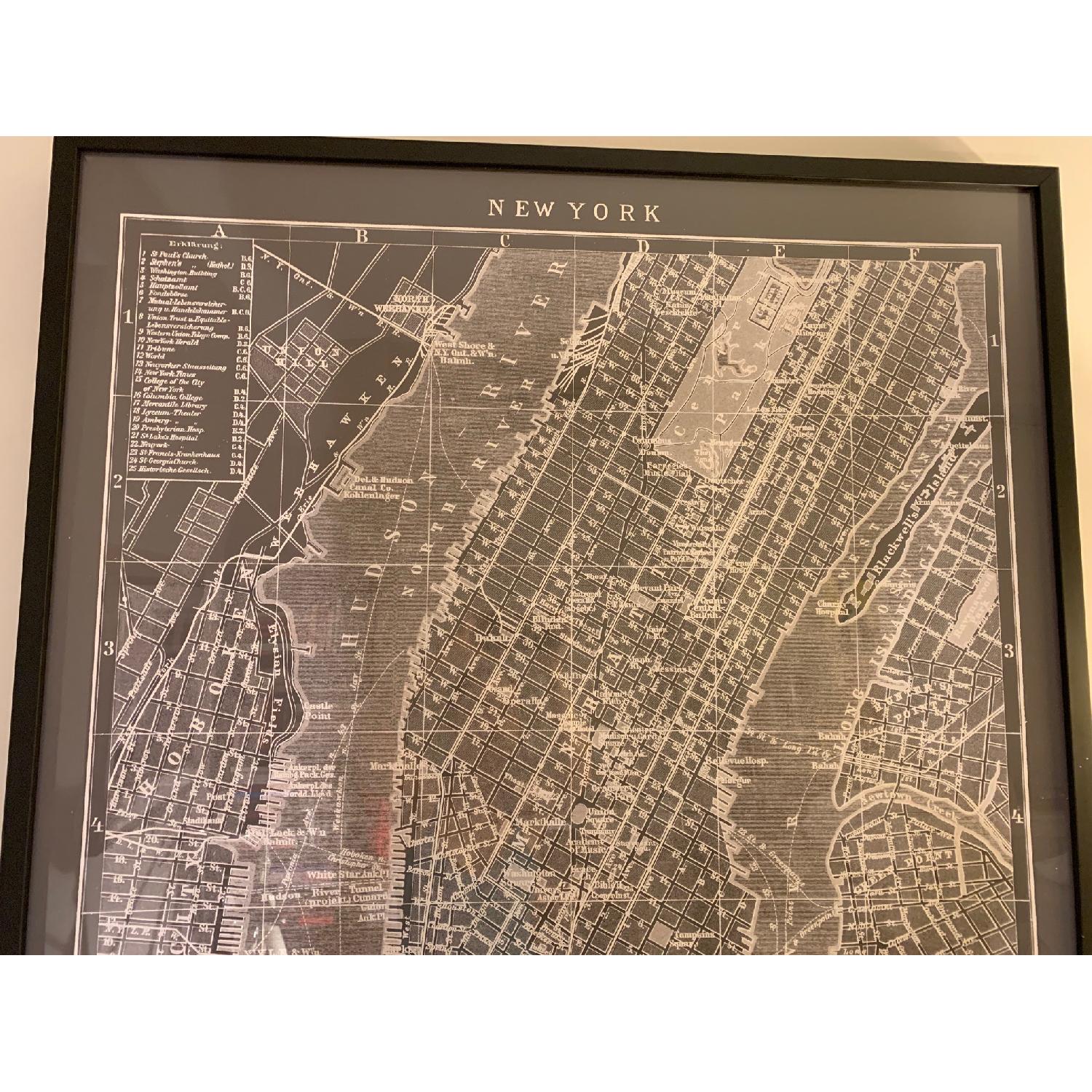 Restoration Hardware Circa 1900 Map of New York Lithograph - image-3