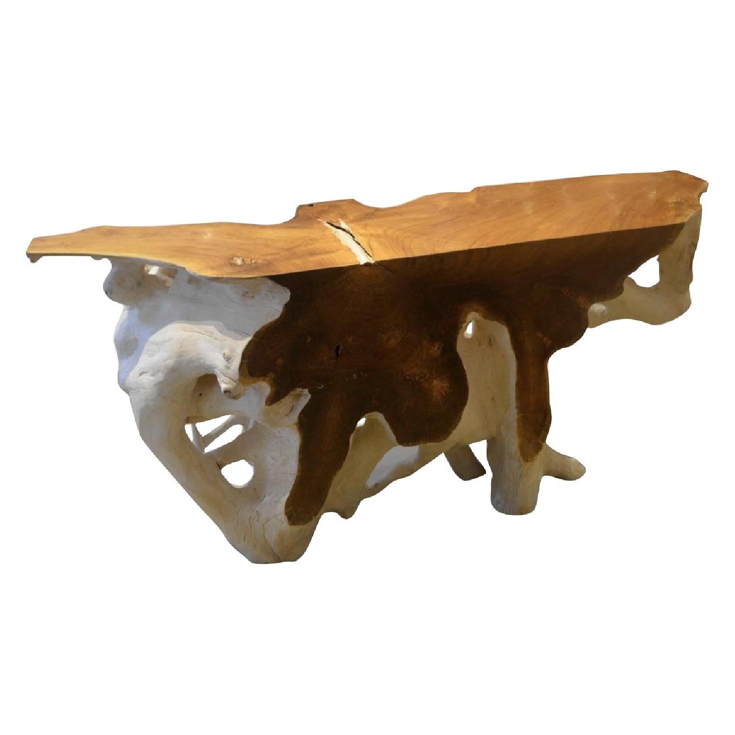 Andrianna Shamaris Two Toned Organic Teak Console - image-0