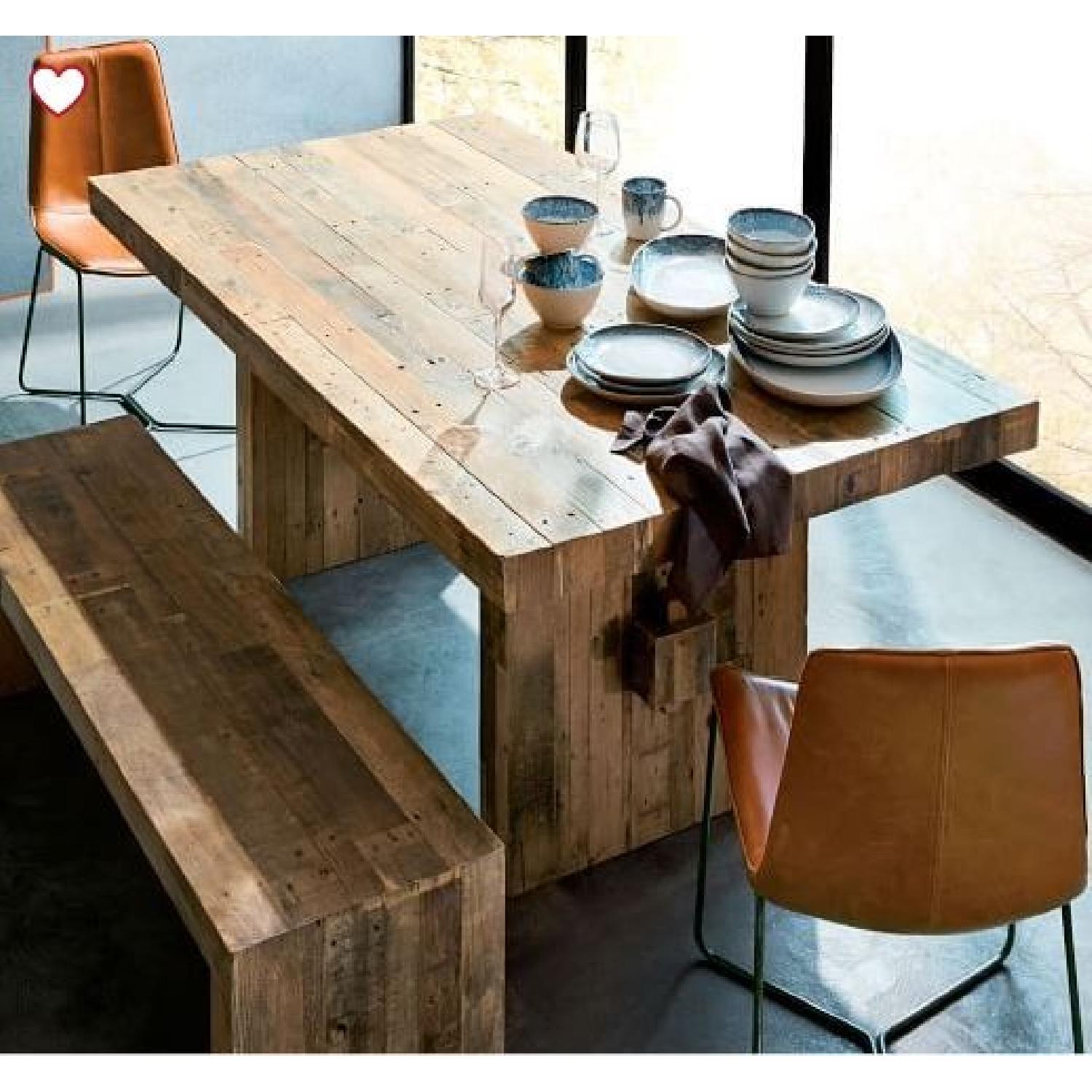 West Elm Reclaimed Wood Dining Table w/ 1 Bench + 2 Chairs - image-4