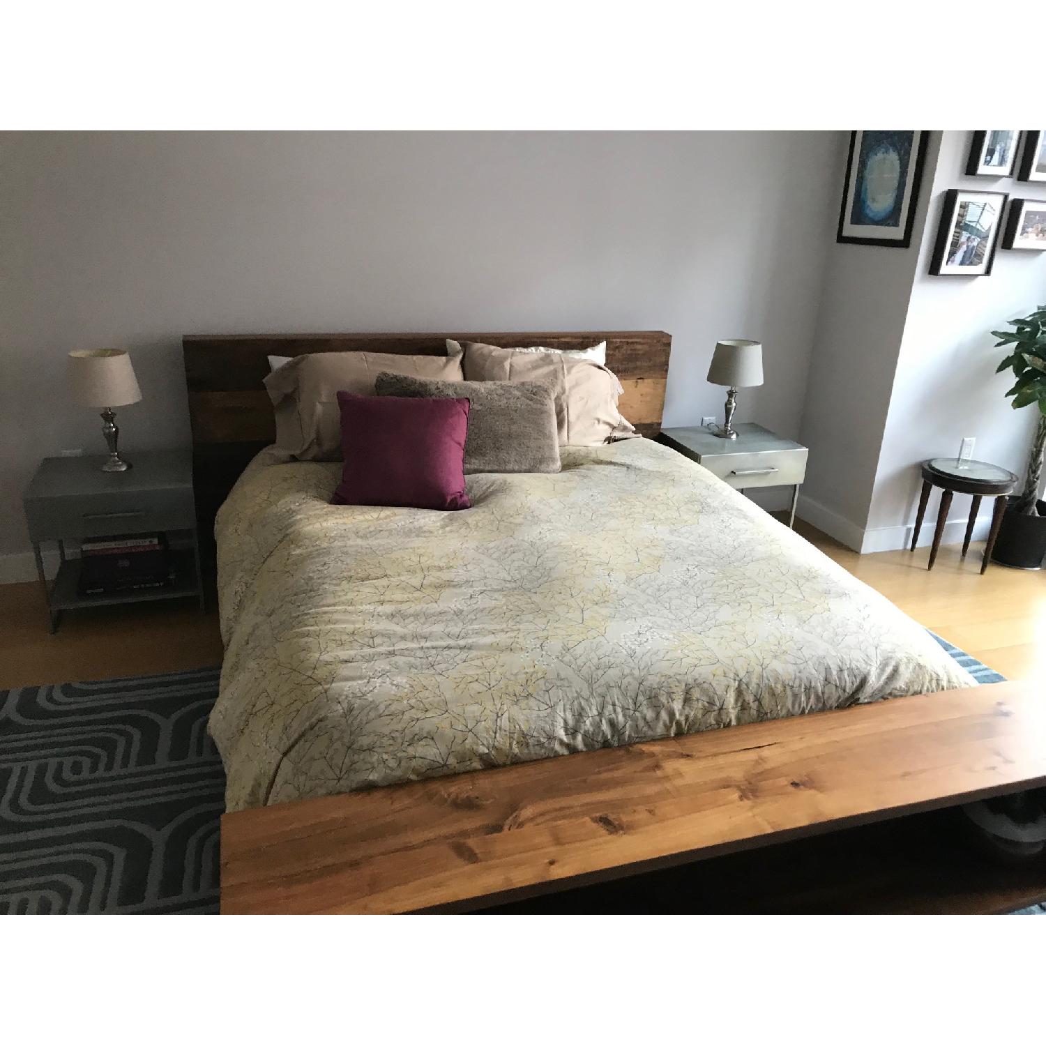Crate & Barrel Atwood Queen Bed w/ Bookshelf - image-1