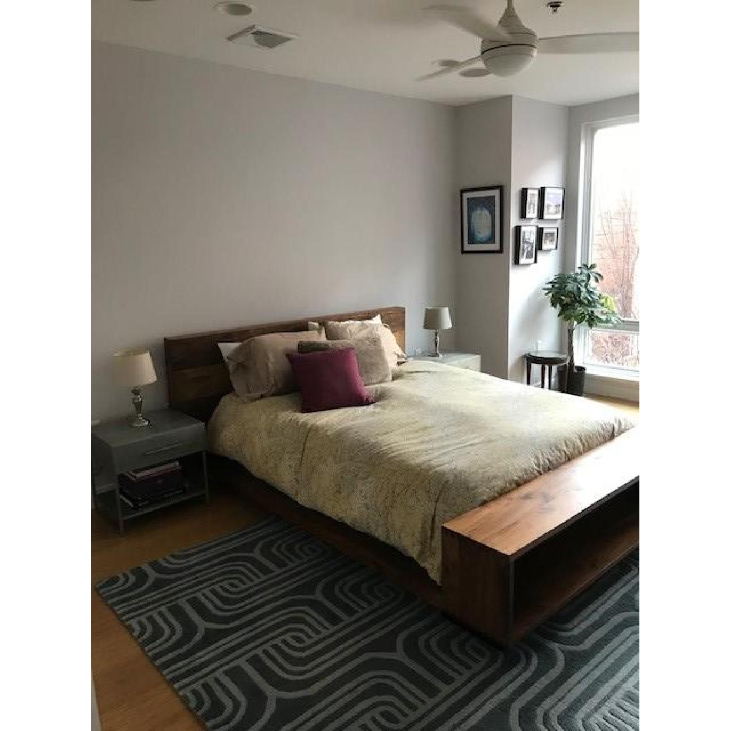Crate & Barrel Atwood Queen Bed w/ Bookshelf - image-2