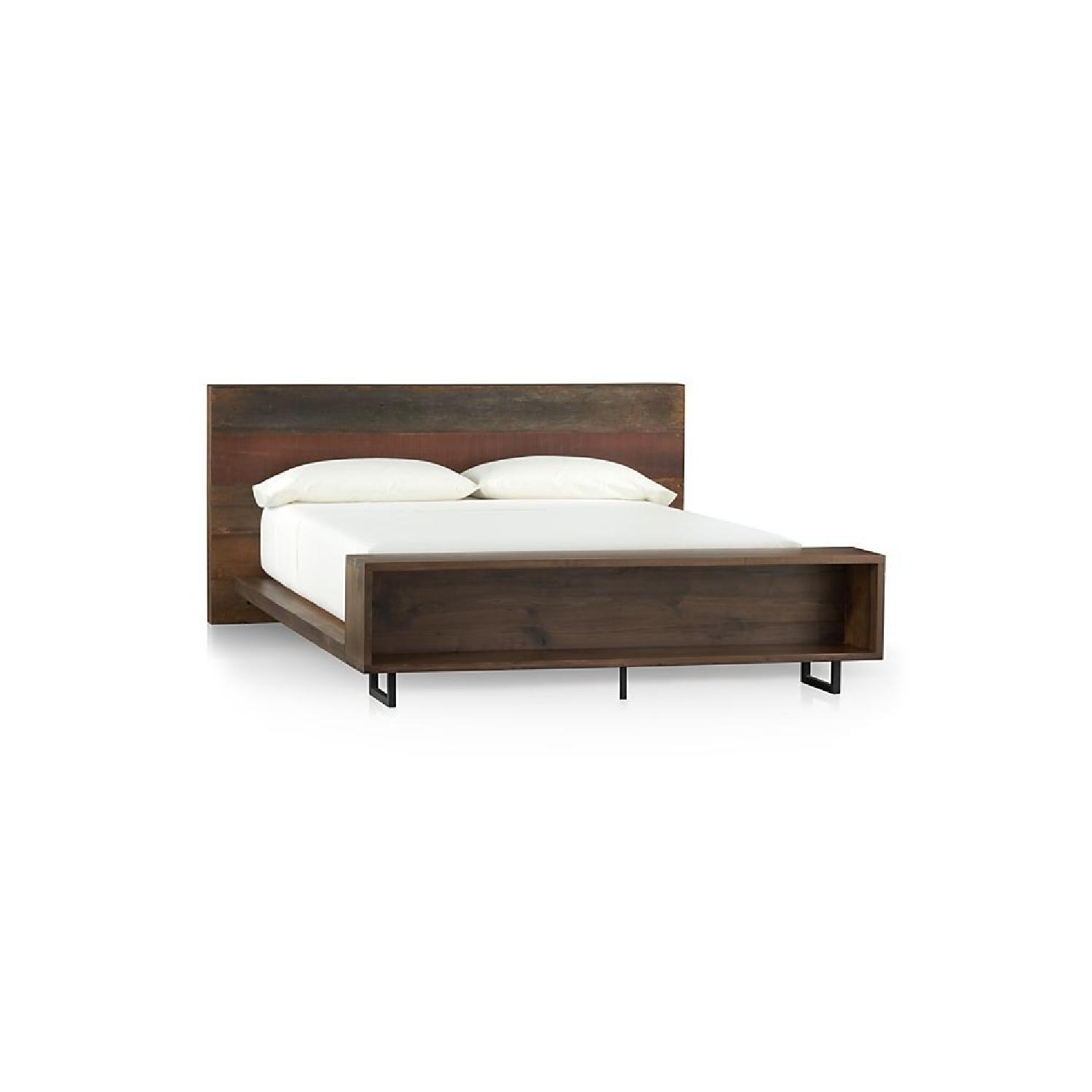 Crate & Barrel Atwood Queen Bed w/ Bookshelf - image-0