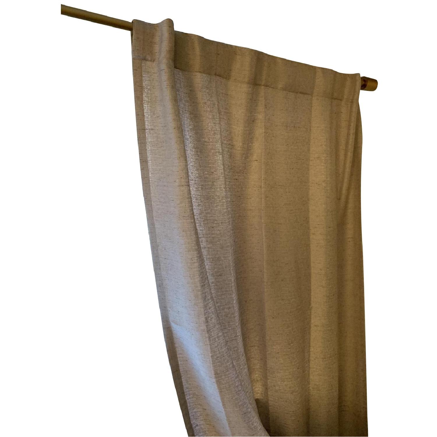 West Elm Sheer Crosshatch Linen Curtains in Pewter AptDeco