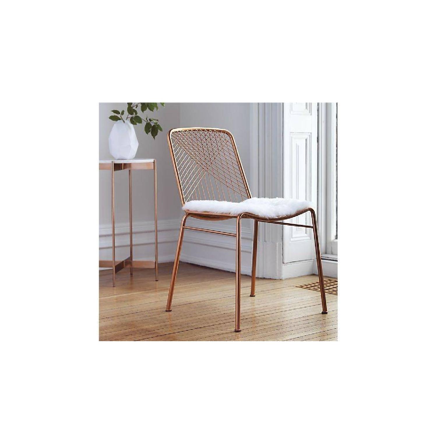 CB2 Beta Rose Gold Brass Chairs - image-3