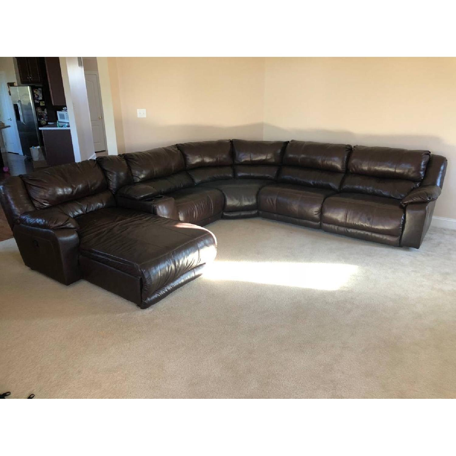 Ashley Leather Sectional Sofa w/ Chaise - image-1