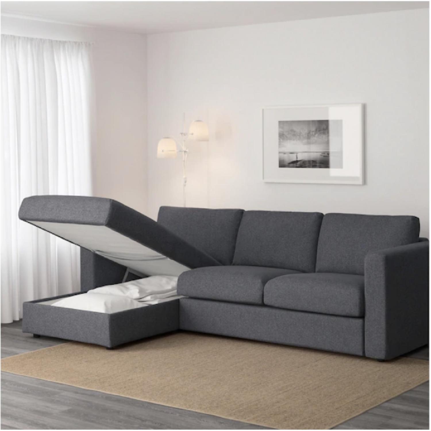 Ikea Vimle Chaise Sectional Sofa in Gunnared Medium Gray - image-1