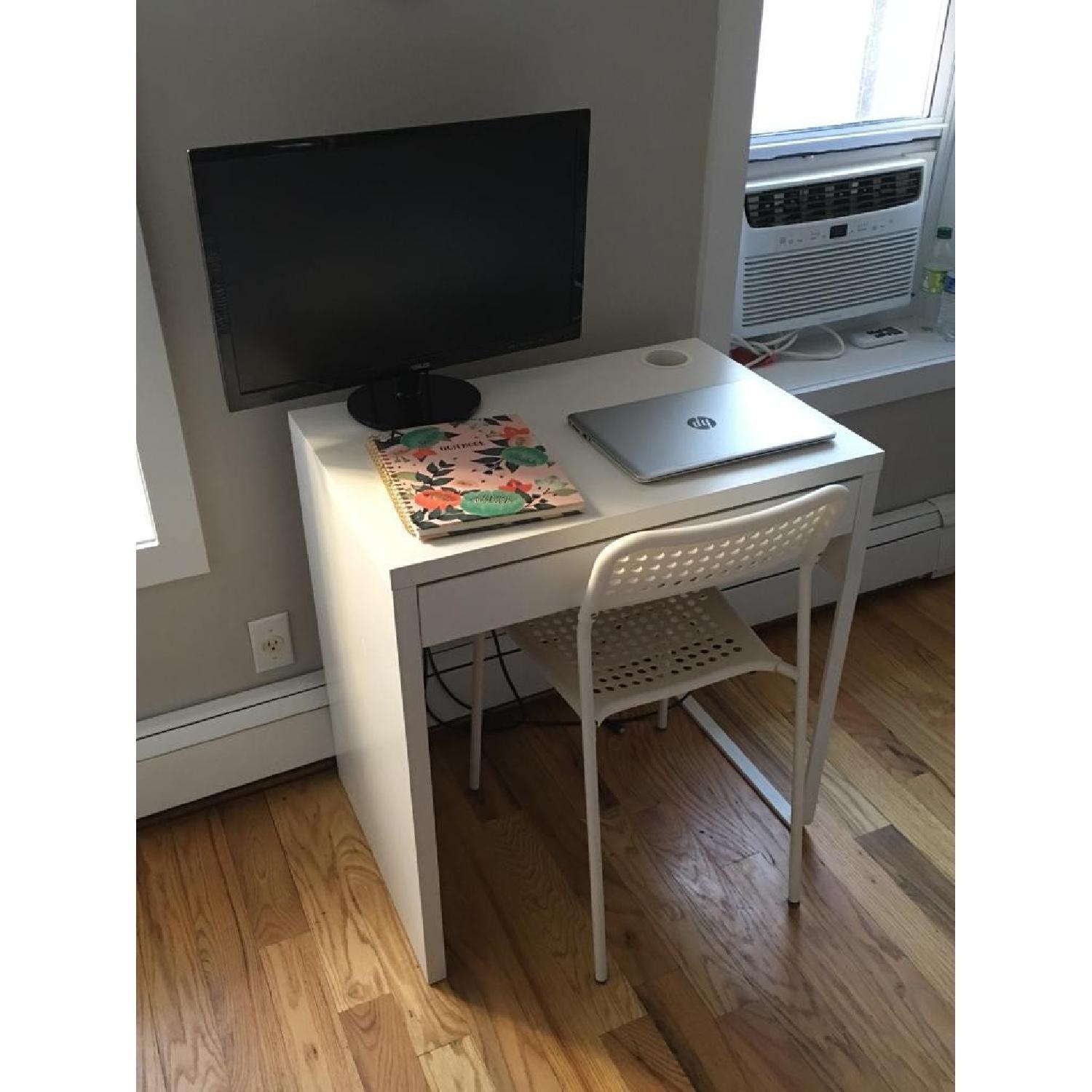 Ikea Micke Desk in White & Office Chair - image-2