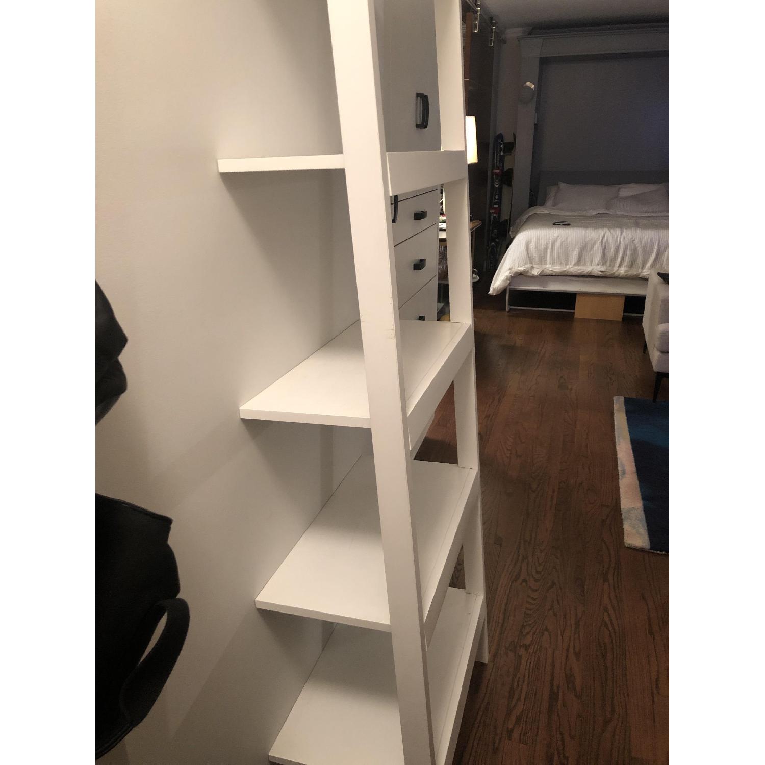 Crate & Barrel Sawyer White Leaning Bookcase - image-2