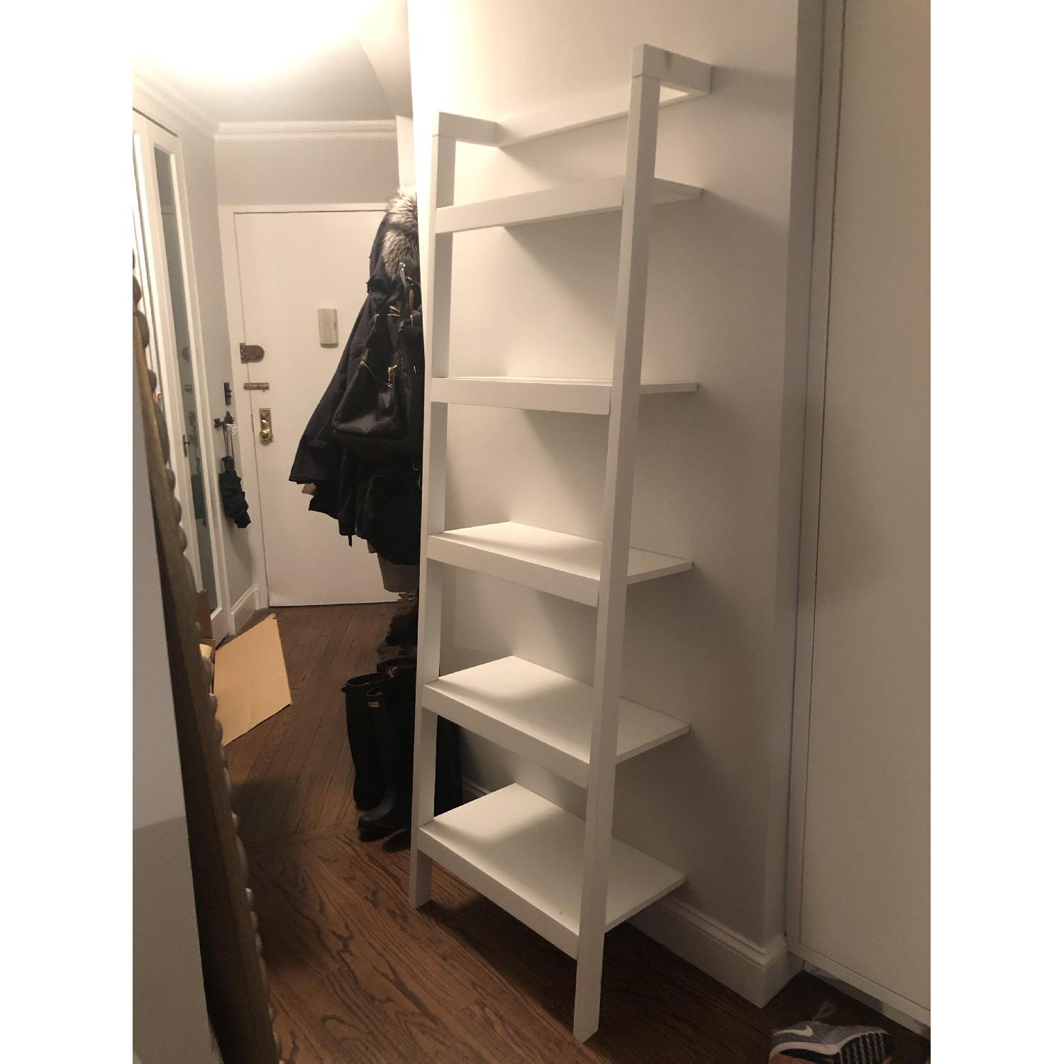 Crate & Barrel Sawyer White Leaning Bookcase - image-3