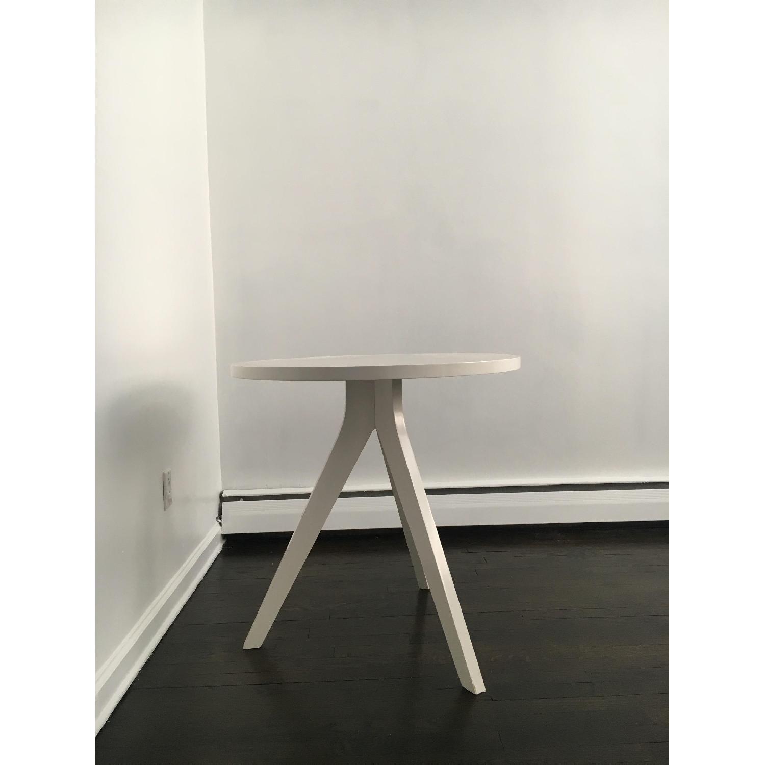 West Elm White Tripod Dining Table AptDeco