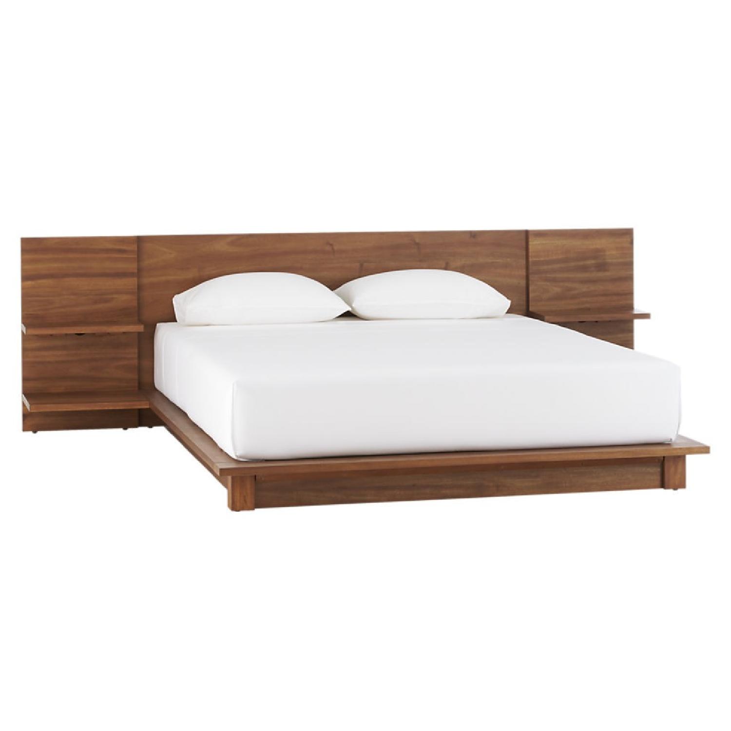 CB2 Mid-Century Modern Queen Size Bed w/ Nightstands - image-0