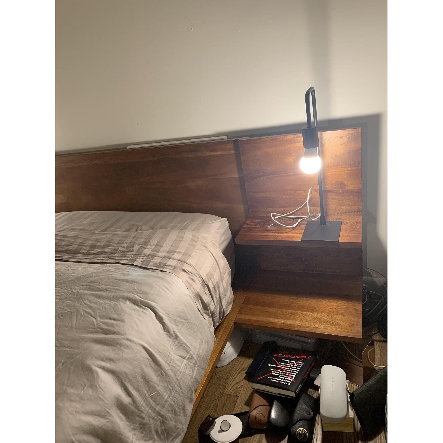 CB2 Mid-Century Modern Queen Size Bed w/ Nightstands - image-4