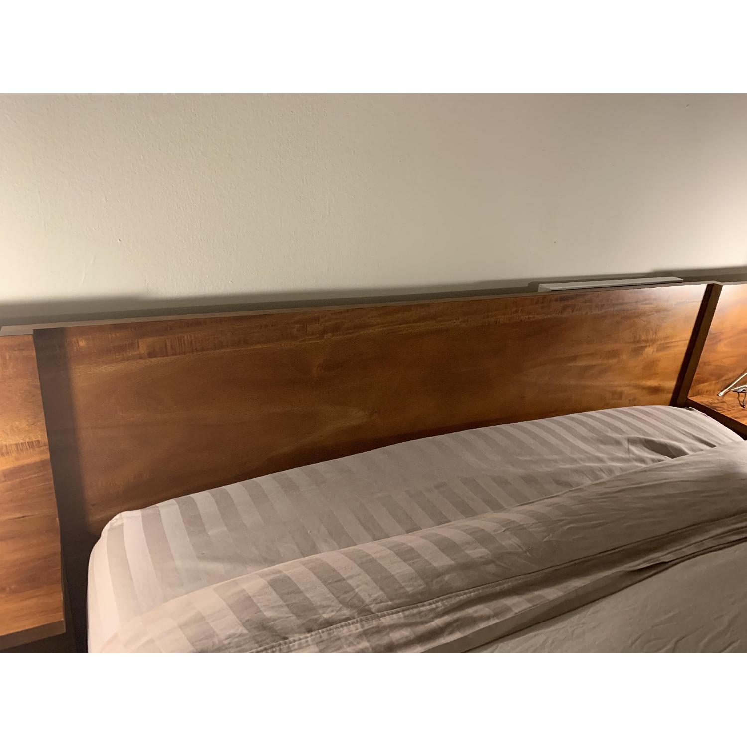 CB2 Mid-Century Modern Queen Size Bed w/ Nightstands - image-6