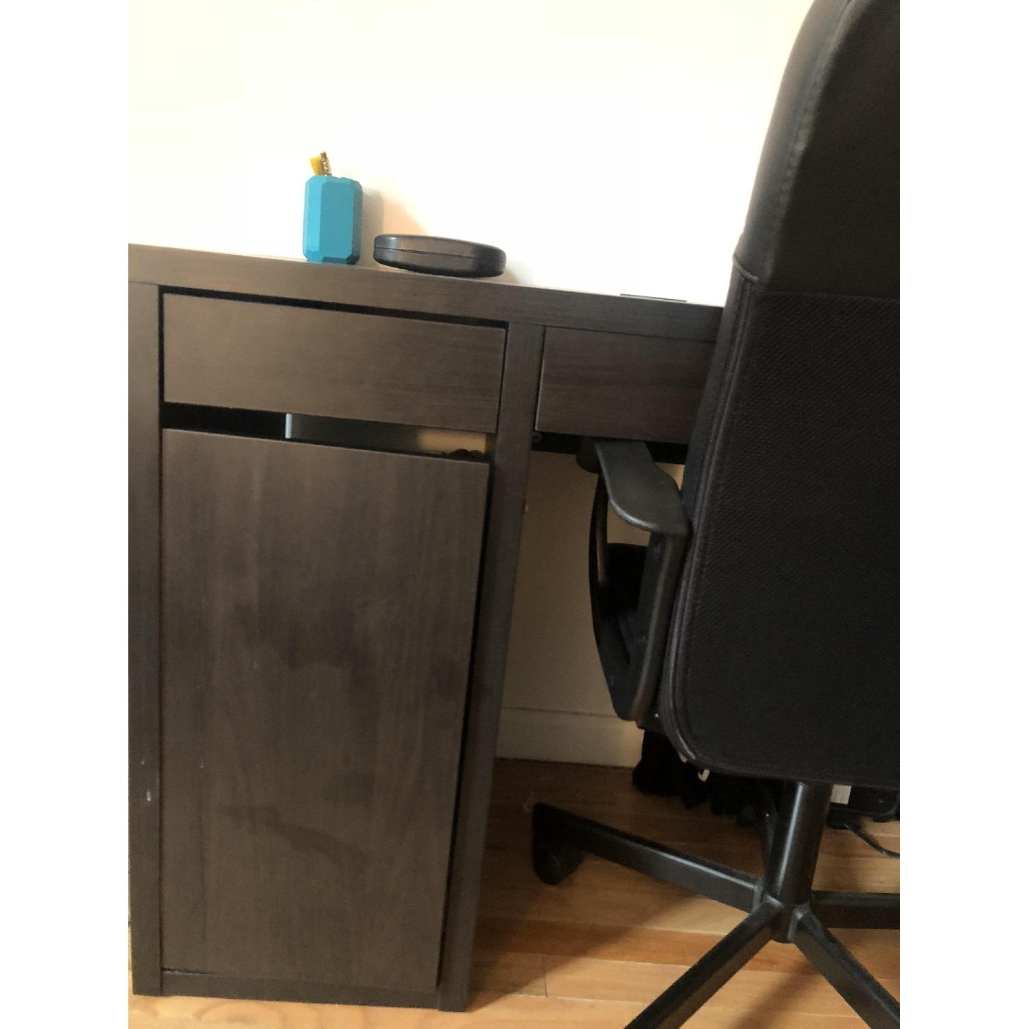 Ikea Contemporary Writing Desk in Dark Wood Finish - image-1