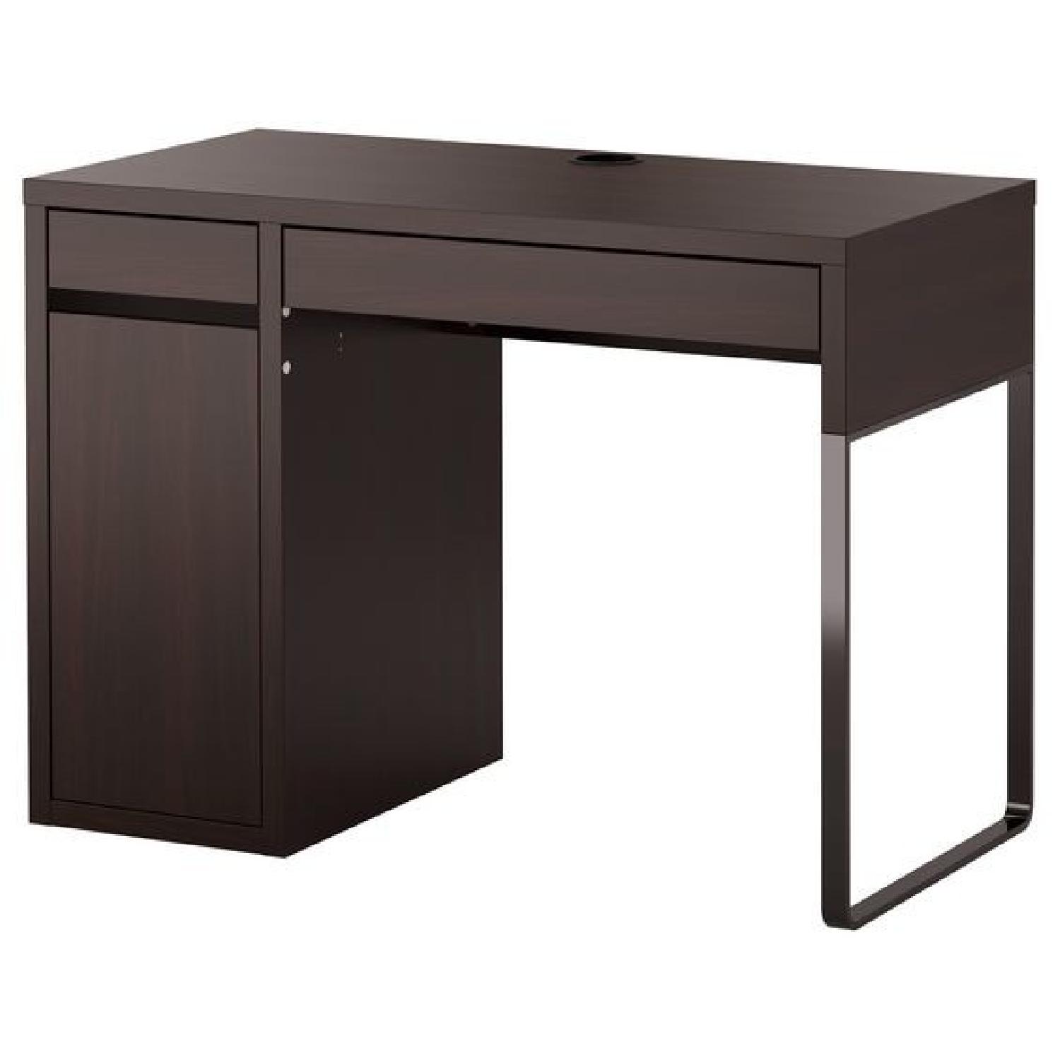 Ikea Contemporary Writing Desk in Dark Wood Finish - image-0