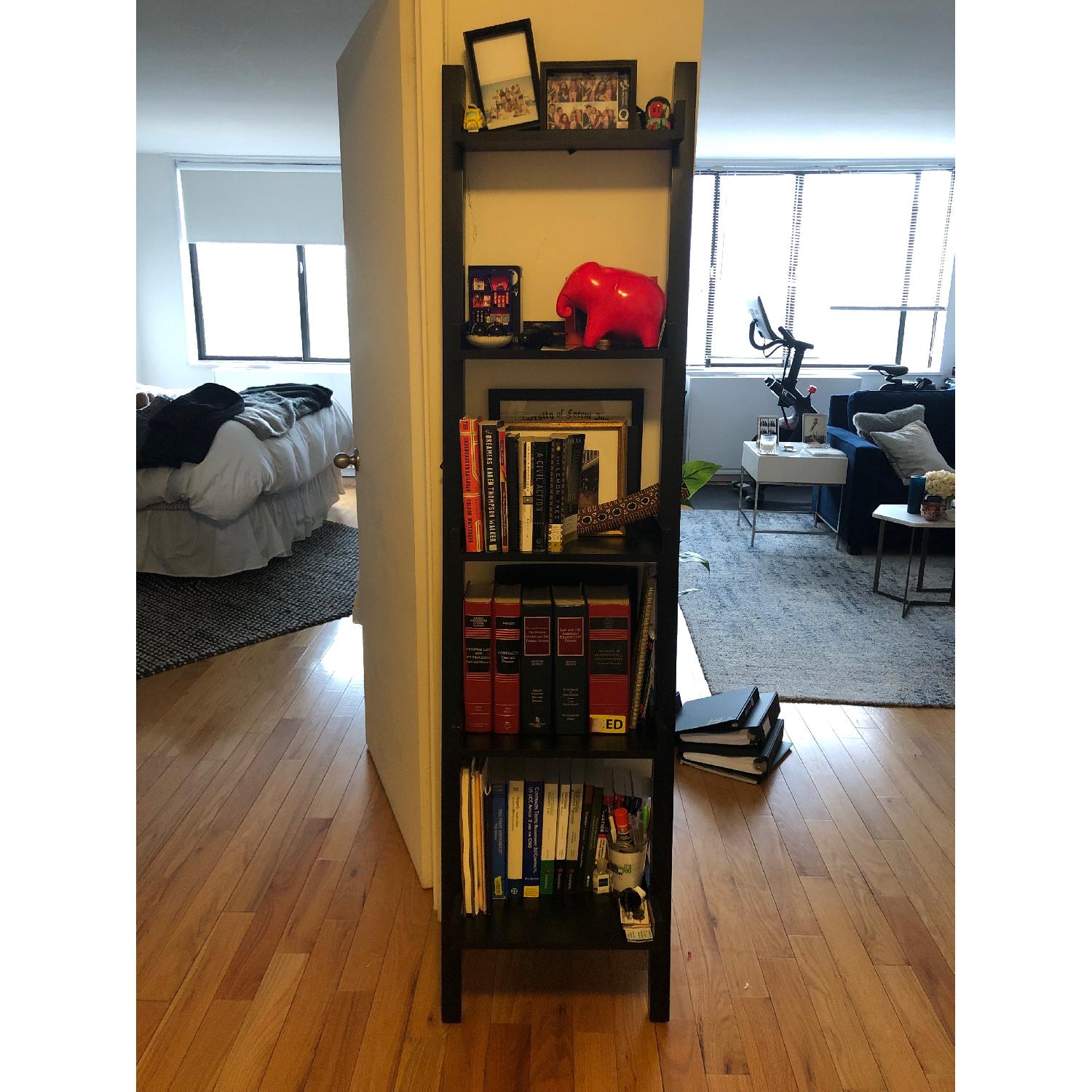 Container Store Leaning Bookcase in Black AptDeco