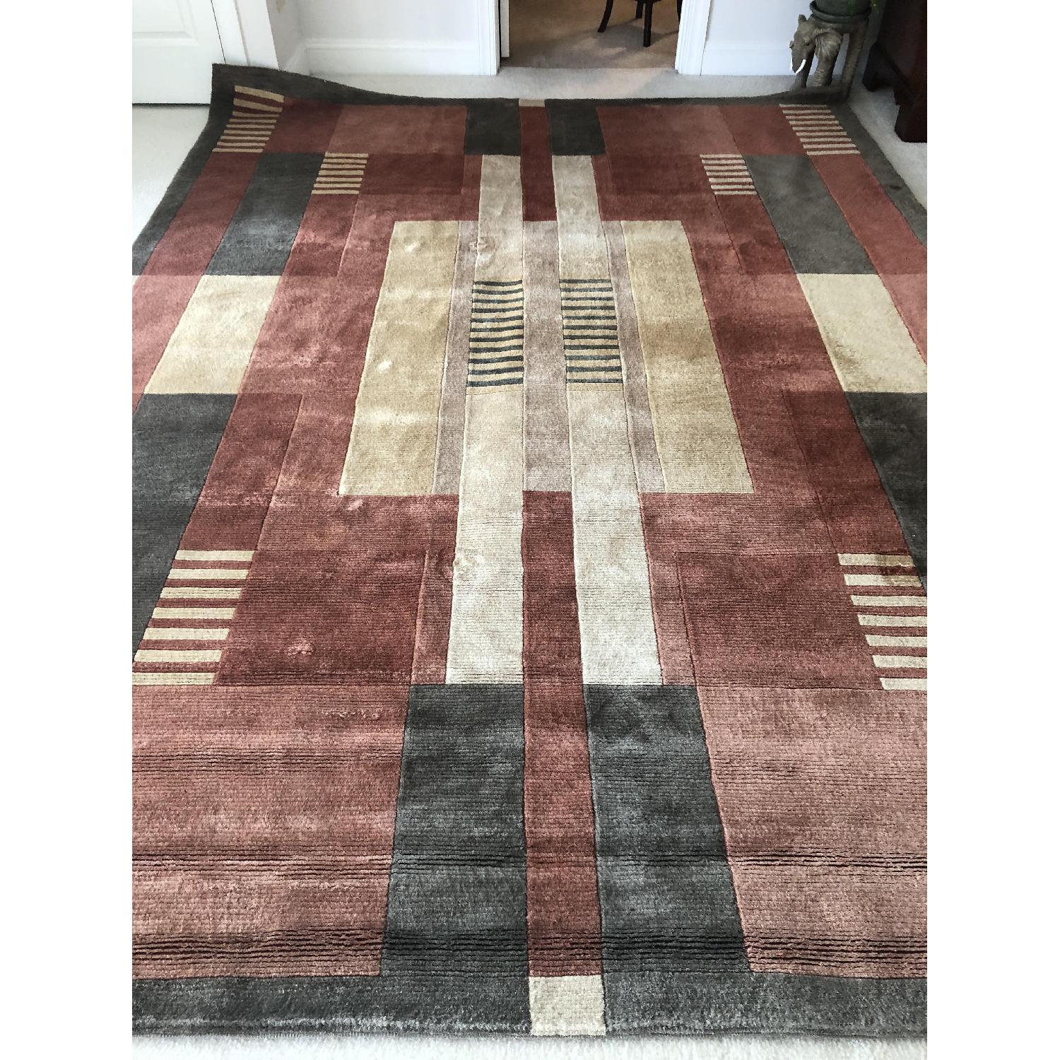 Art Deco Wool Area Rug - image-4