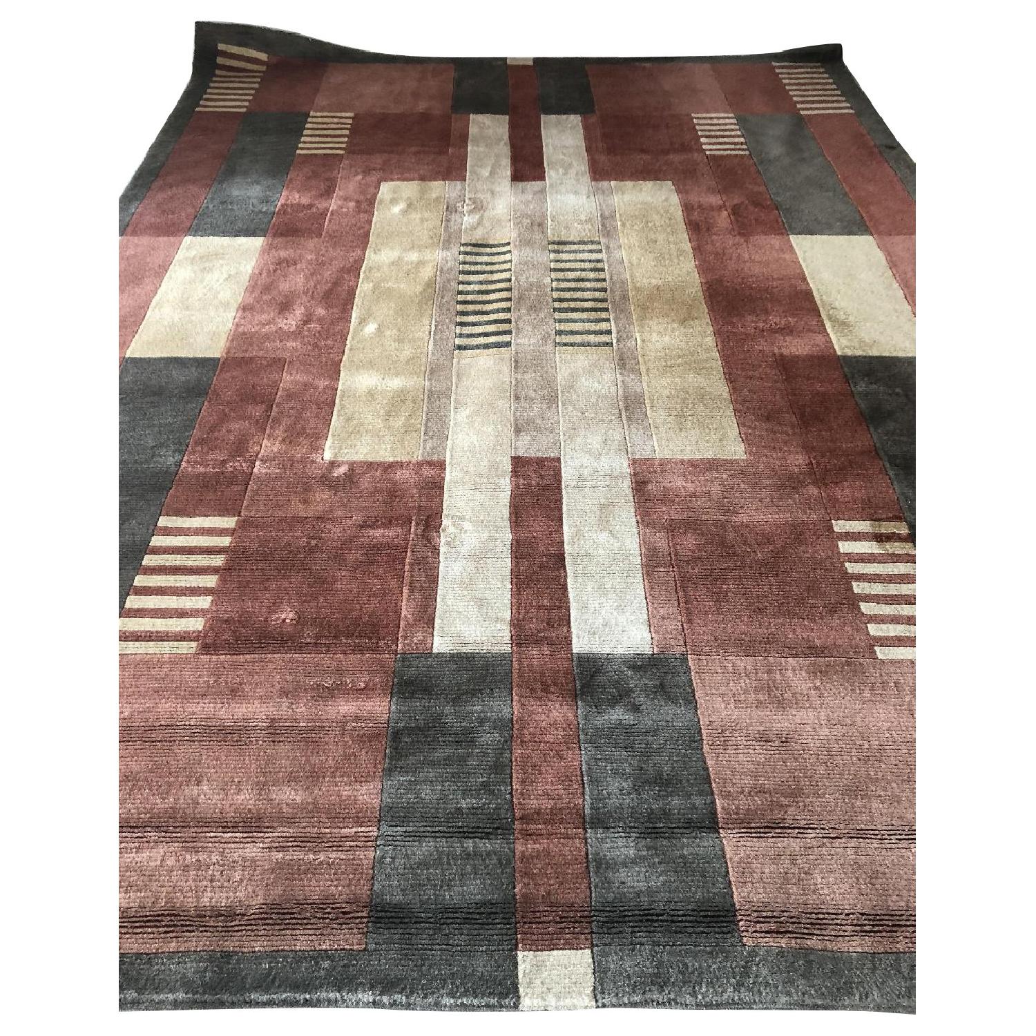 Art Deco Wool Area Rug - image-0