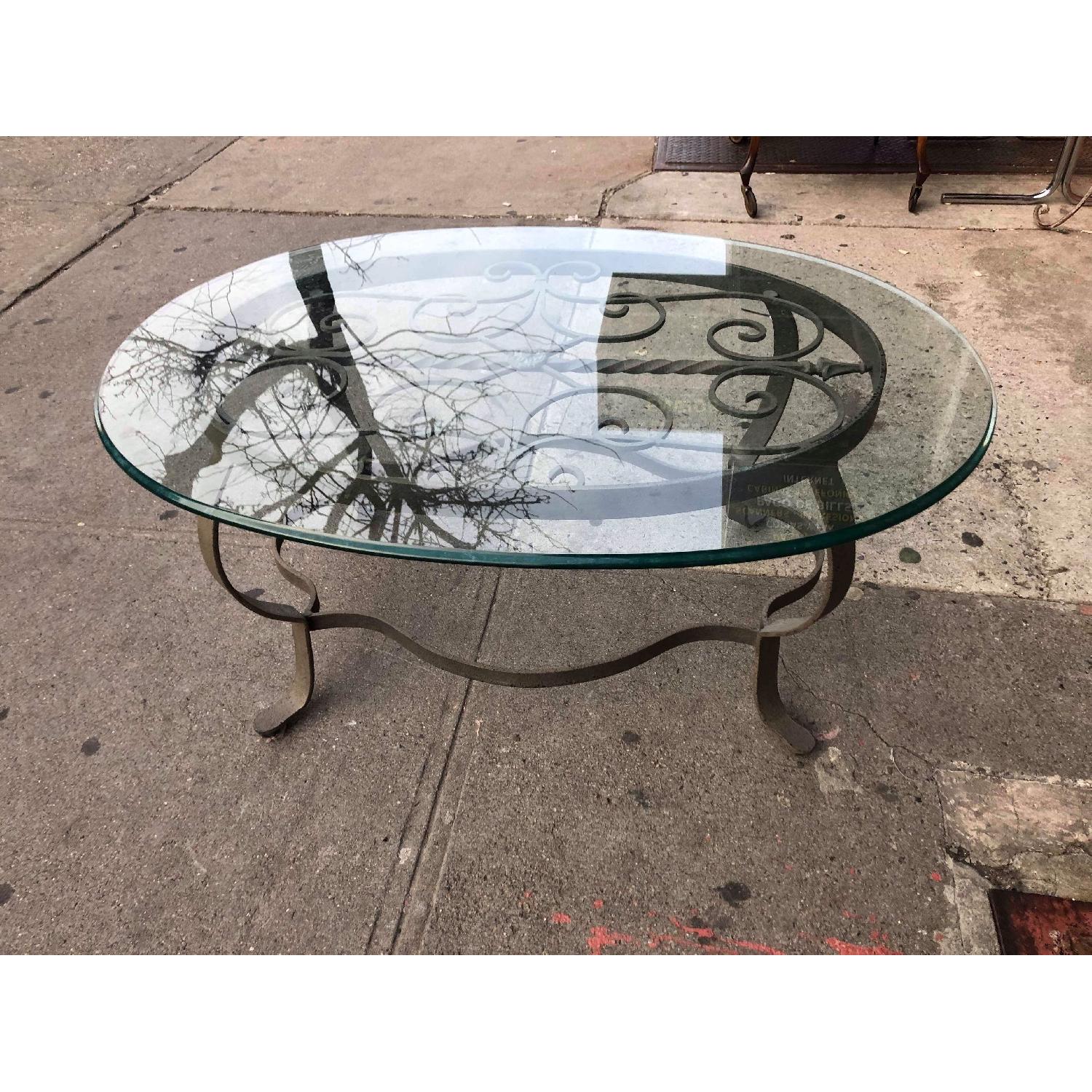 Rod Iron Coffee Table w/ Glass Top - image-3