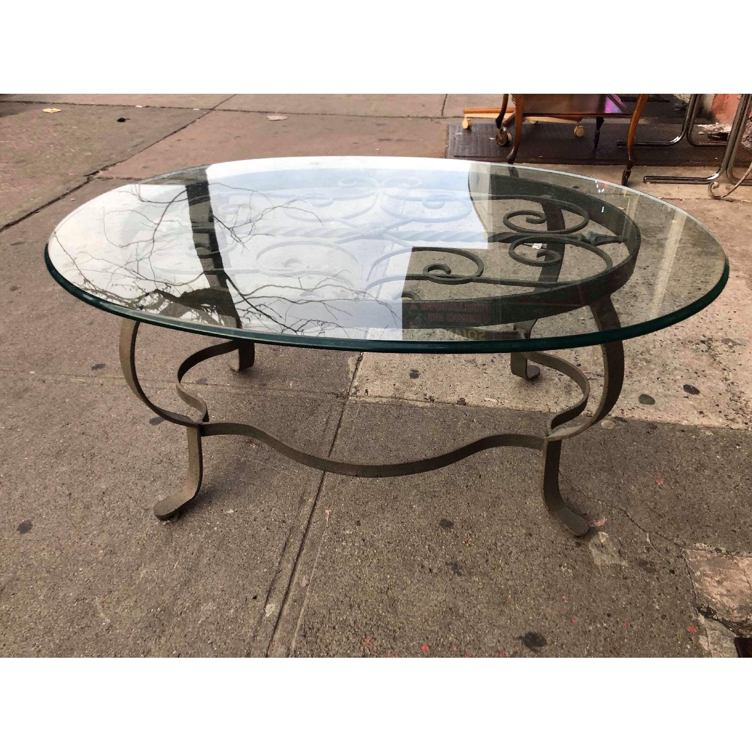 Rod Iron Coffee Table w/ Glass Top - image-5