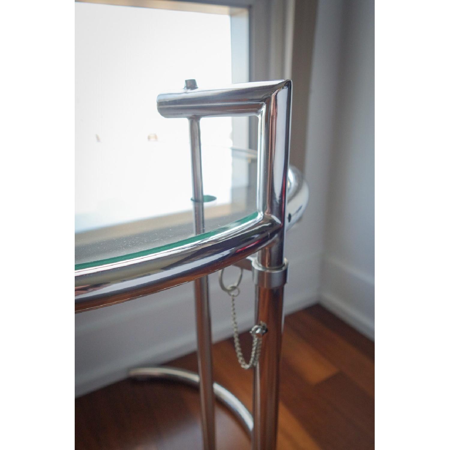 Eileen Gray Art Deco Chrome Adjustable Side Table - image-1