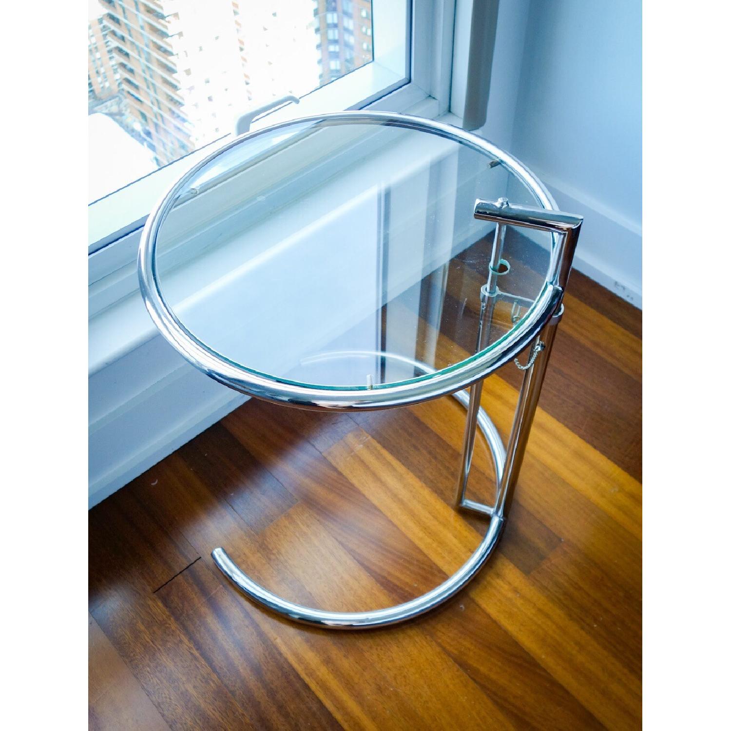 Eileen Gray Art Deco Chrome Adjustable Side Table - image-2