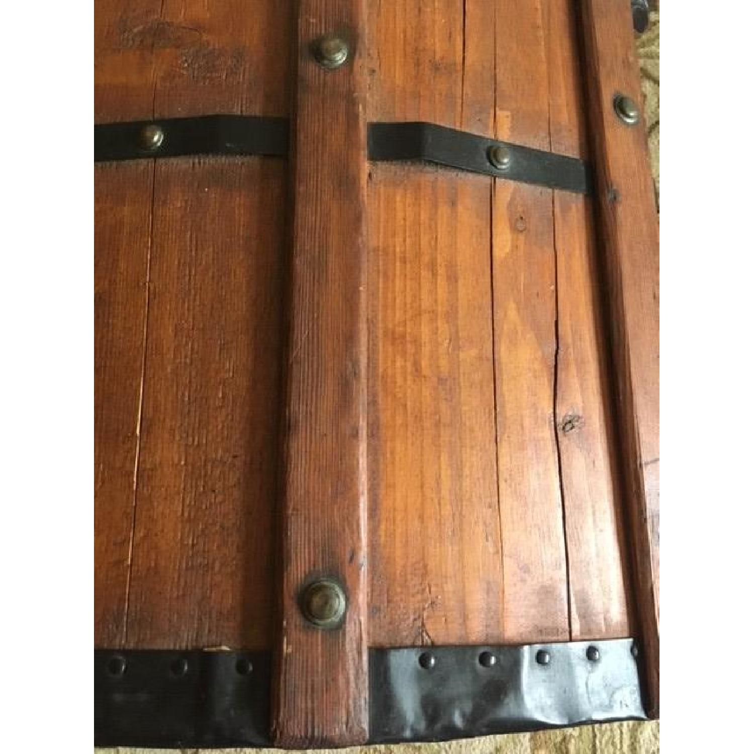 Antique 19th Century Wooden Dome Top Steamer Trunk Chest - image-8