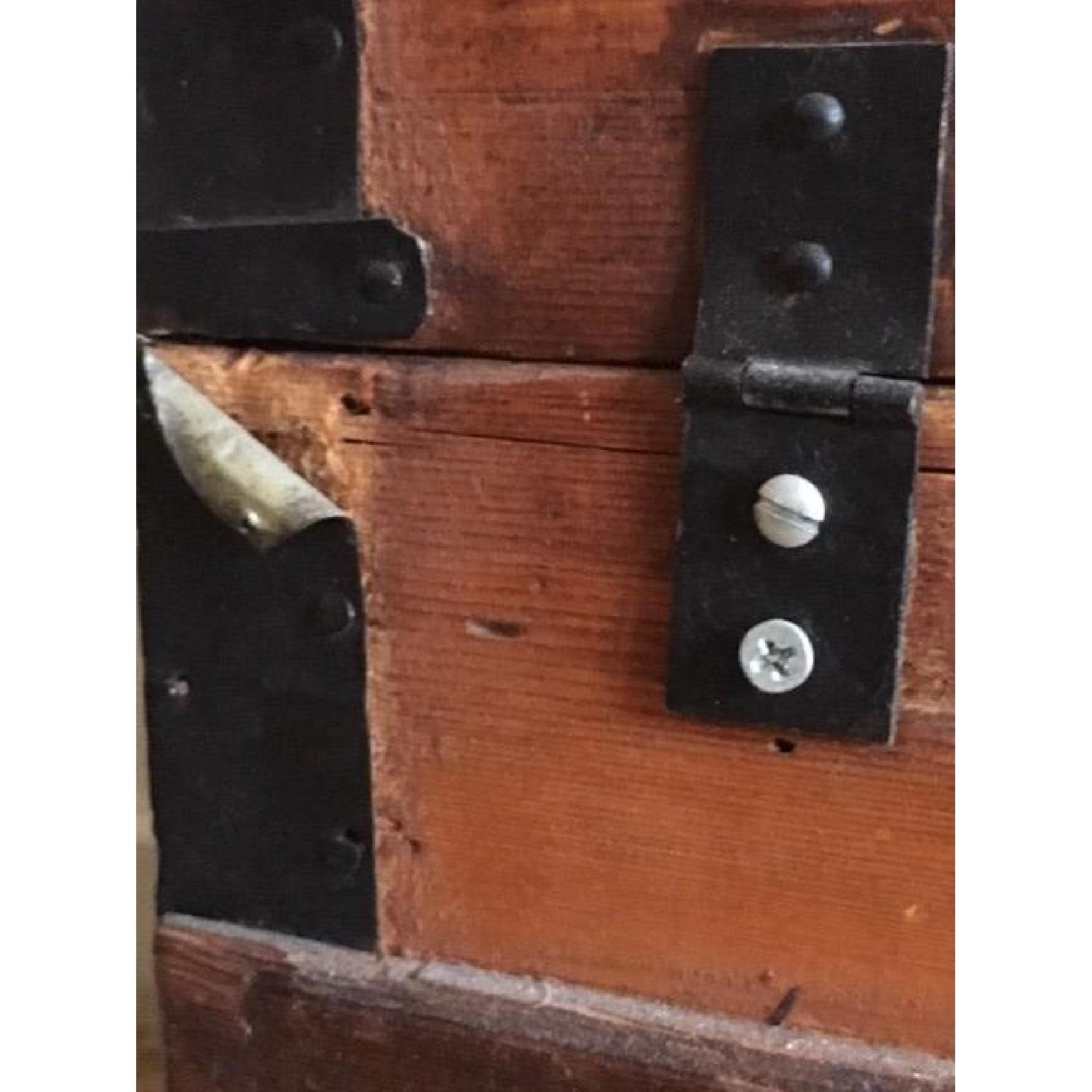 Antique 19th Century Wooden Dome Top Steamer Trunk Chest - image-11