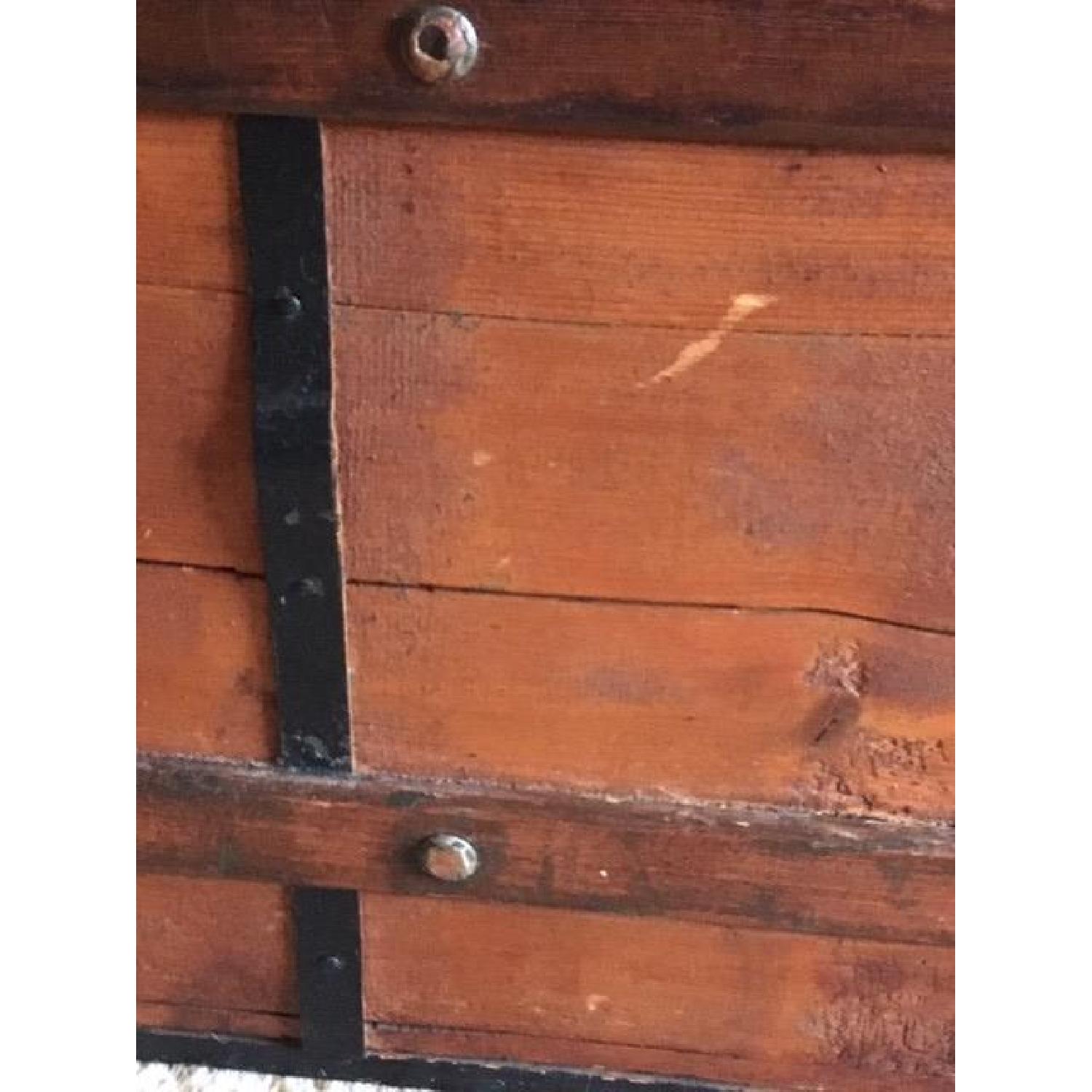Antique 19th Century Wooden Dome Top Steamer Trunk Chest - image-12