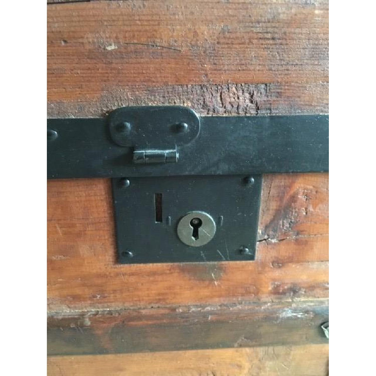 Antique 19th Century Wooden Dome Top Steamer Trunk Chest - image-15