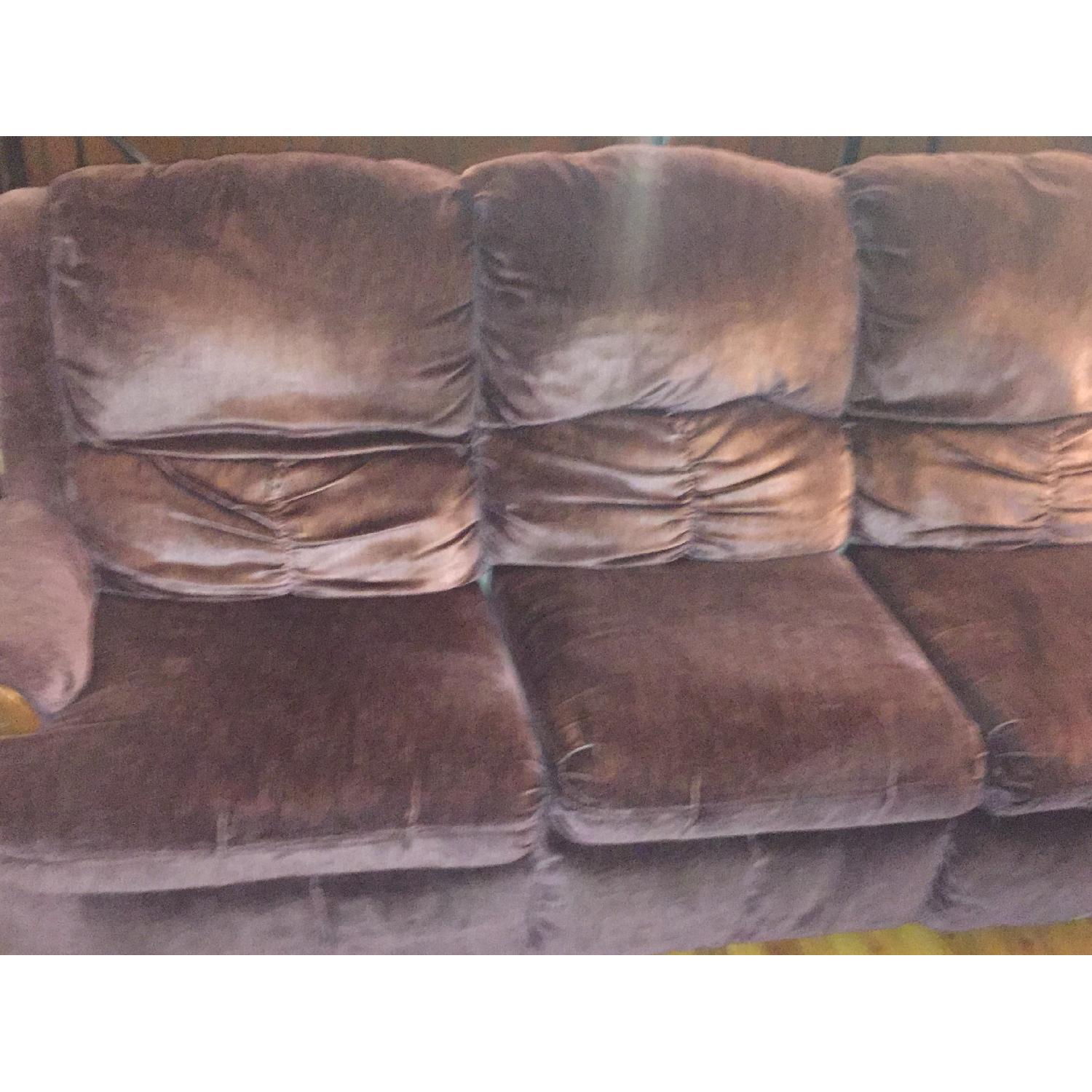 Burgundy Suede Sectional Sofa - image-2