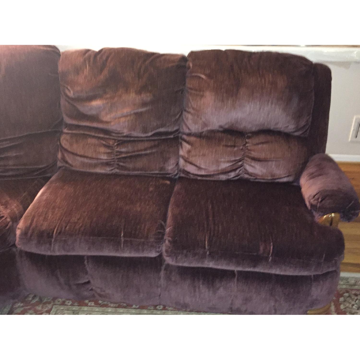 Burgundy Suede Sectional Sofa - image-3