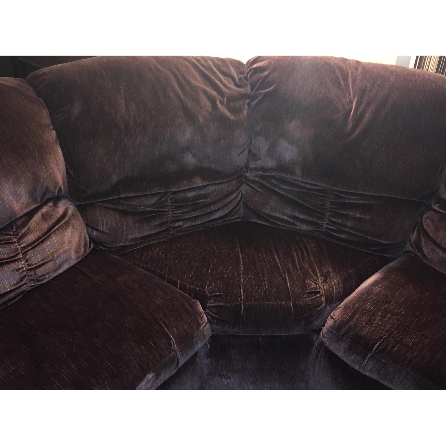 Burgundy Suede Sectional Sofa - image-4