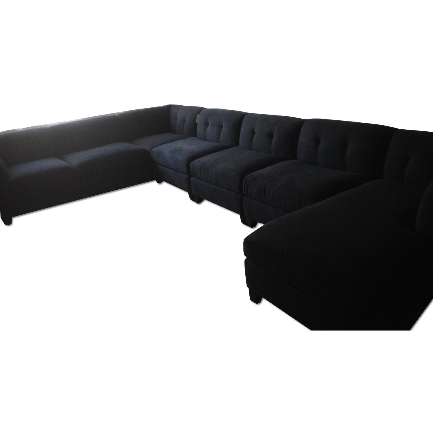 Raymour & Flanigan Tate 7Piece Microfiber Modular Sectional Sofa AptDeco