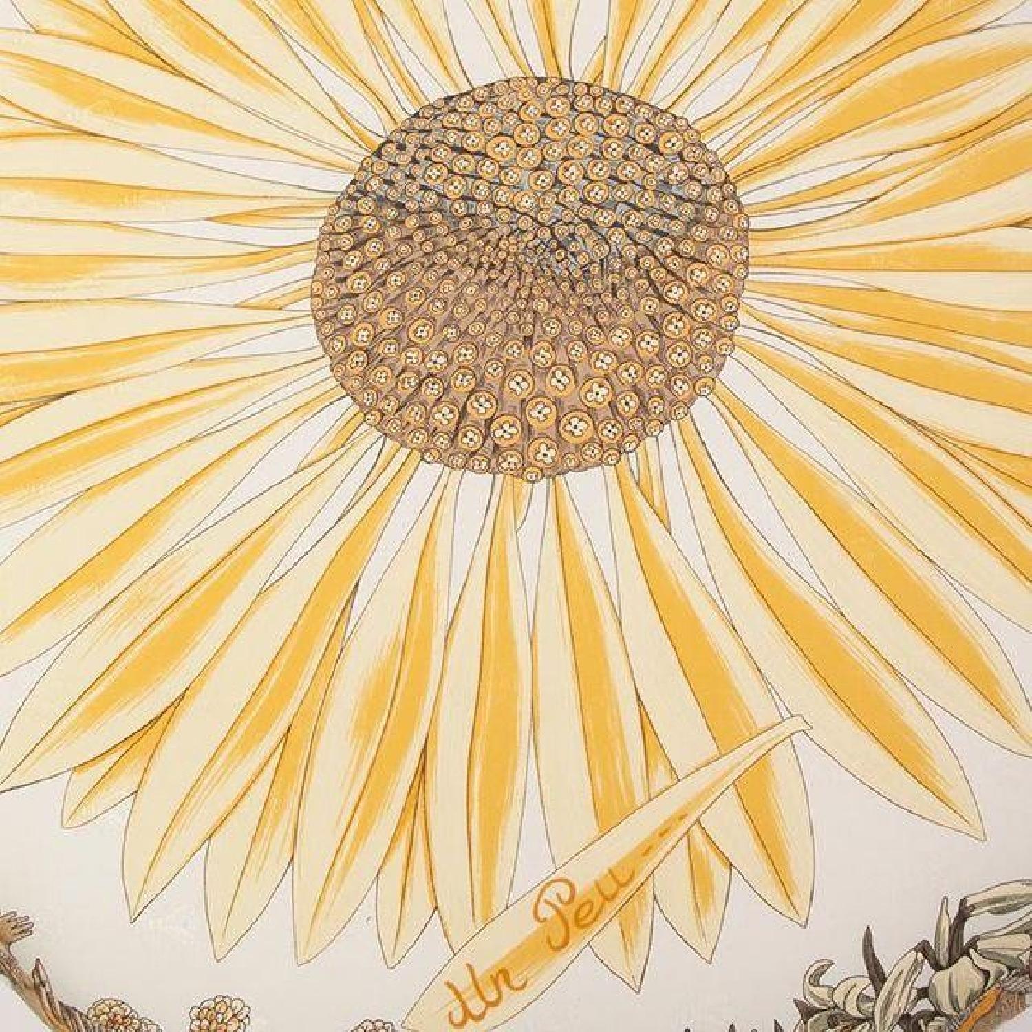 Gold Gilded Iron Vanity Stool in Hermes Silk - image-3